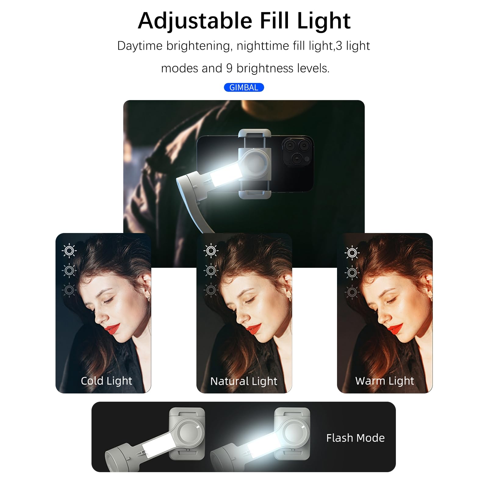 3-Axis Foldable Phone Gimbal Stabilizer with Face Tracking for iPhone 16/16 Pro Max/15/15 Pro & Android - Smartphone Stabilizer for TikTok, YouTube Vlogging & Smooth Video Recording - Perfect for Travel, Live Streaming and Content Creation