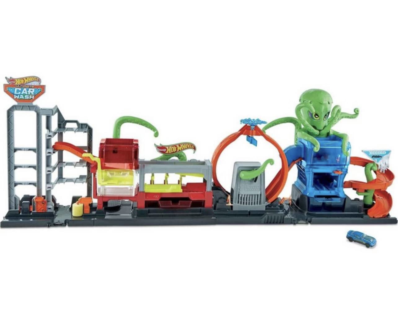 Hot Wheels Ultimate Octo Car Wash Playset with No-Spill Water Tanks & 1 Color Reveal Car That Changes in Water - 4+ Foot Long Toy for Kids Ages 4+ | Fun Car Wash Pretend Play for Boys & Girls | Great Gift for Birthday & Christmas