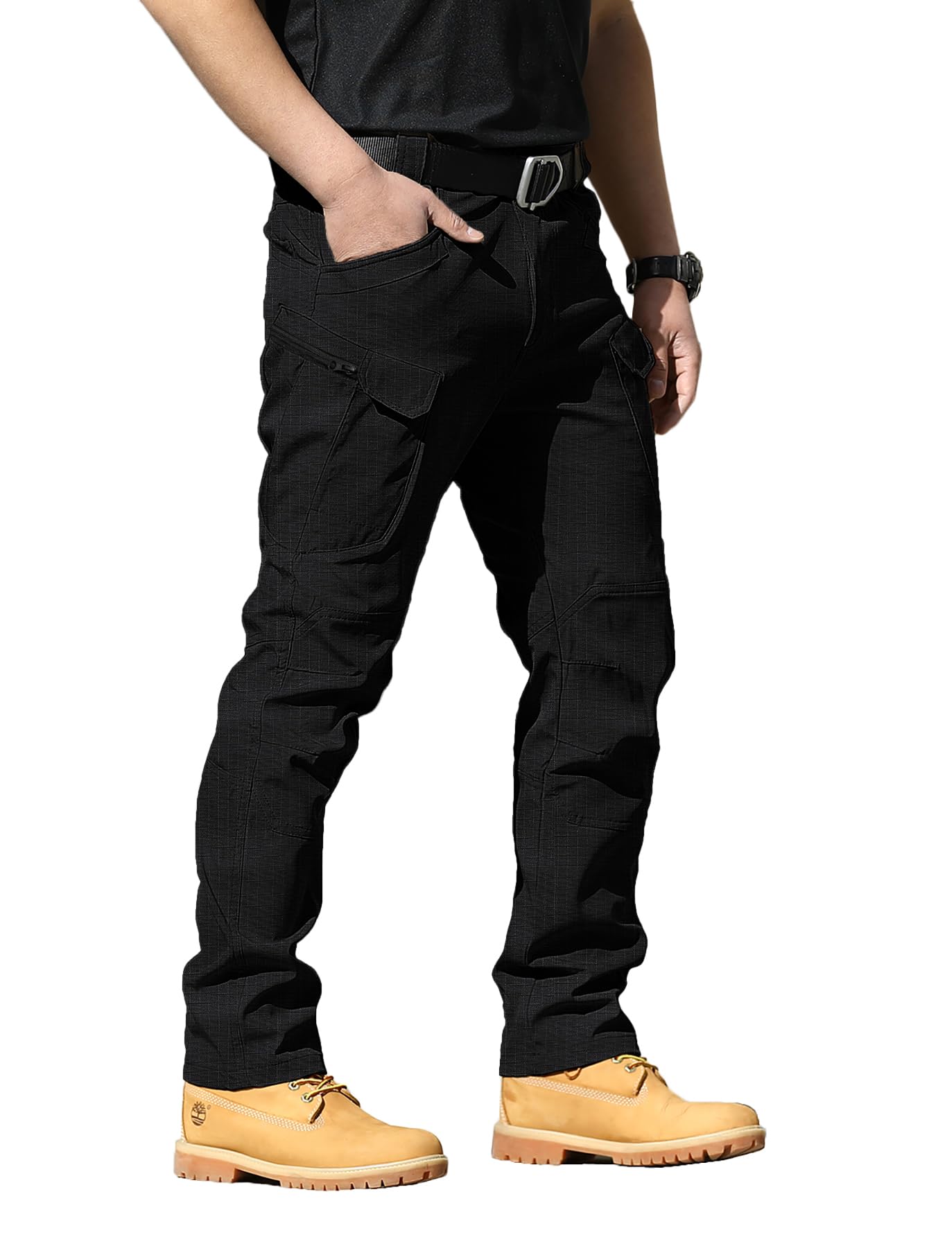 Men's Tactical Cargo Pants - Water Resistant Lightweight Hiking & Work Pants for Outdoor Activities (No Belt Included) - Perfect for Camping, Hiking, and Outdoor Adventures