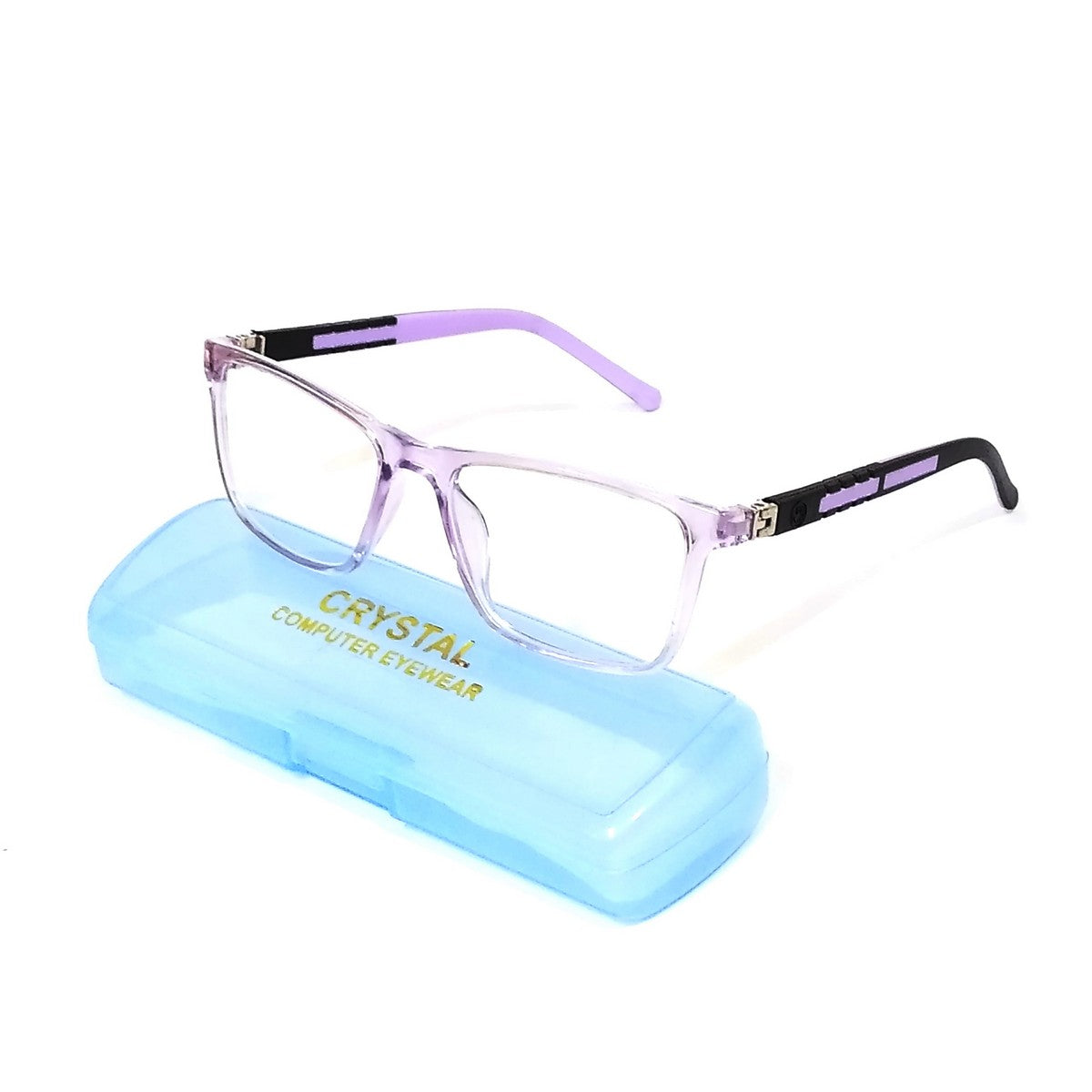 Square Transparent Purple Glasses for Kids 6-12 Years Old | Blue Light Blocking Computer Glasses | Perfect for Online Classes, Gaming & Screen Time Protection