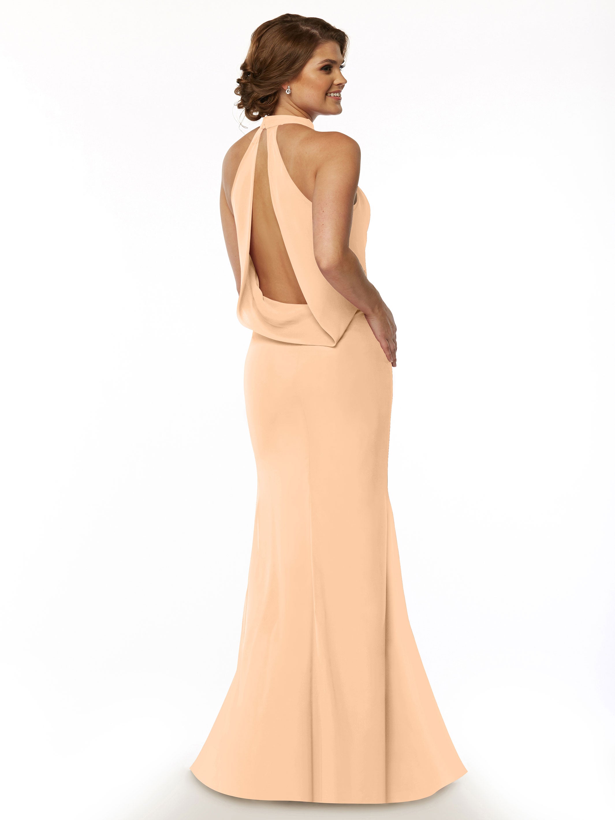 Elegant Mermaid Bridesmaid Dress with Halter Neckline - Perfect for Beach Weddings, Formal Events & Special Occasions