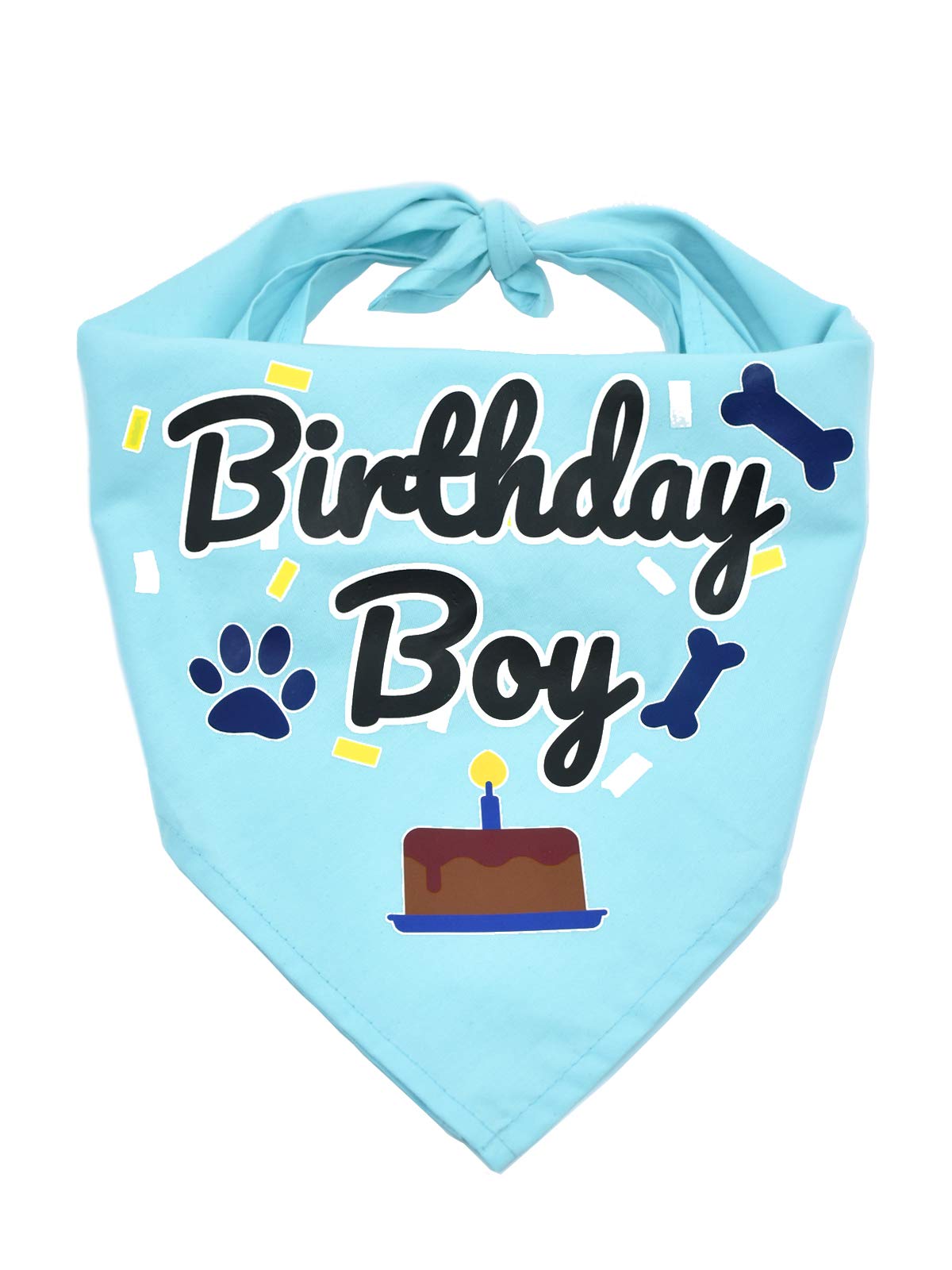 Bubblepup Happy Birthday Dog Bandana for Boys & Girls - Cute Pet Birthday Party Accessory for Small & Large Dogs - Perfect for Birthday Photos & Celebrations