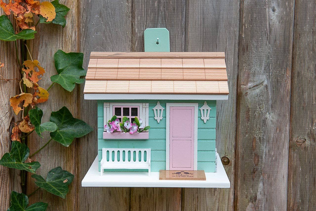 She Shed Birdhouse V2 - Handcrafted Wooden Bird House for Garden, Backyard & Outdoor Decor - Perfect Gift for Bird Lovers & Nature Enthusiasts