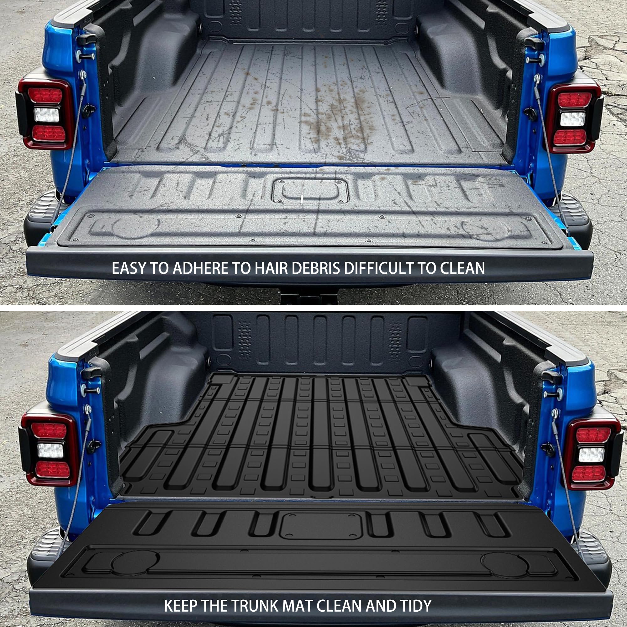 AOMSAZTO Heavy Duty TPE Truck Bed Mat & Tailgate Liner for 2020-2025 Jeep Gladiator JT | Durable Non-Slip Bed Protection | Perfect for Off-Roading, Camping & Hauling Gear