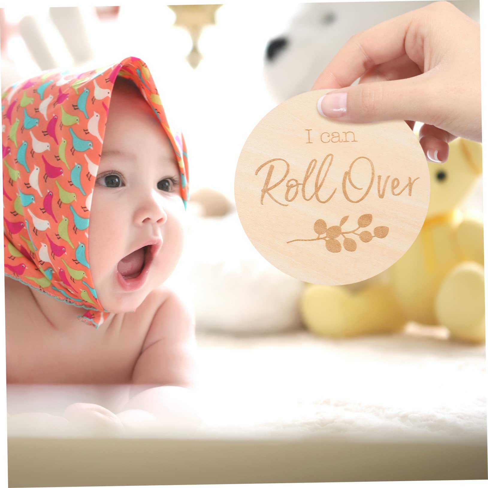 ORFOFE Wooden Baby Milestone Cards - 12 Pack Growth Sign Discs for Newborn Photography, Nursery Decor & First Birthday Party Decorations - Perfect for Baby Shower Gifts and Monthly Photo Props
