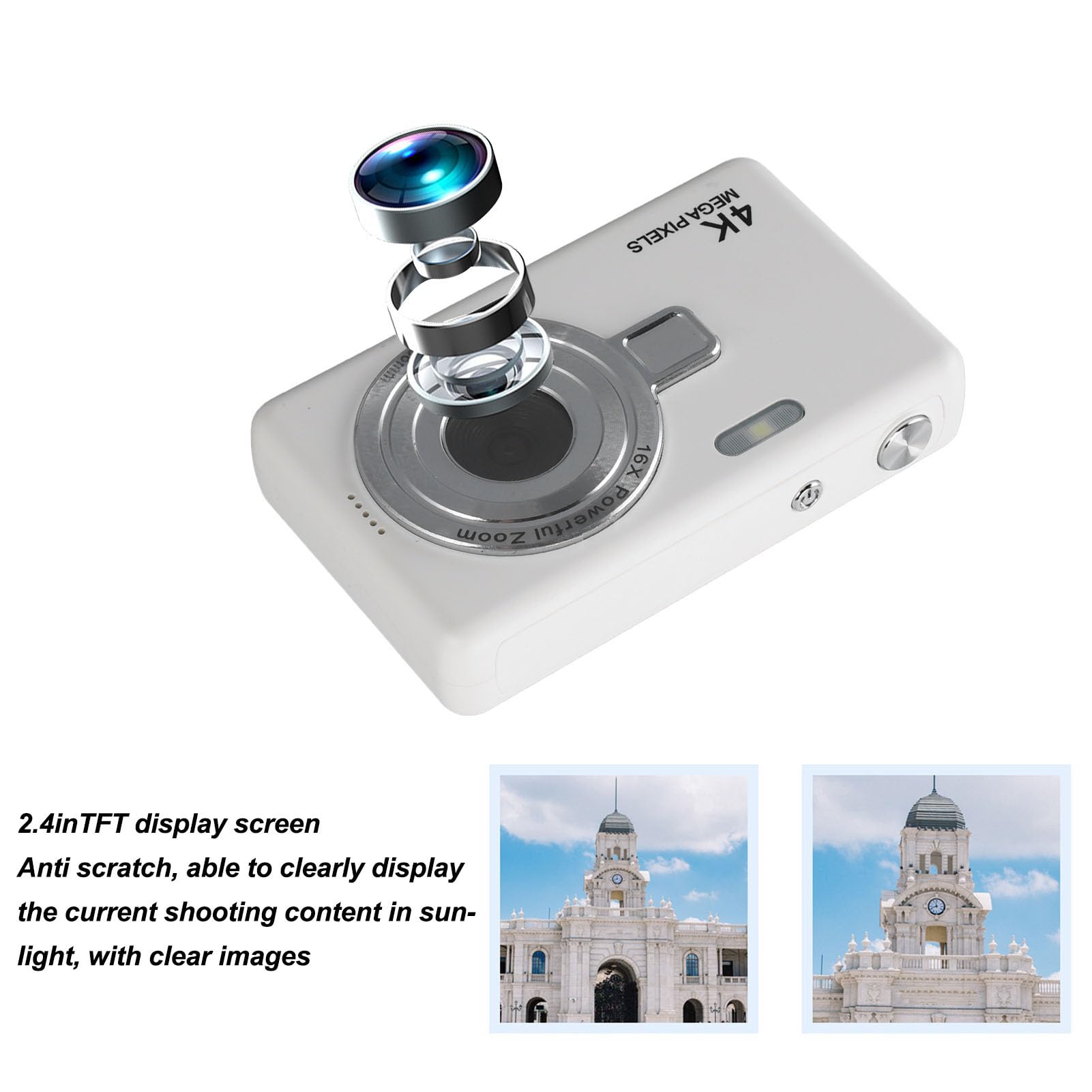 12MP Kids Digital Camera with 16X Zoom & 1080P Video - for Travel & Outdoor Fun