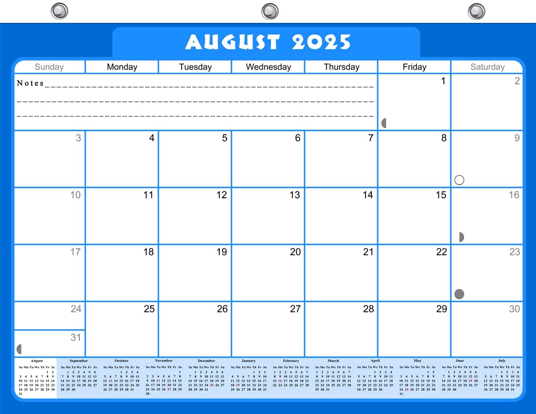 2025-2026 Academic Year 12-Month Student Planner | College Calendar for 3-Ring Binder, Desk or Wall | School & Office Supplies | Perfect for High School & University Students | Made in USA | v004