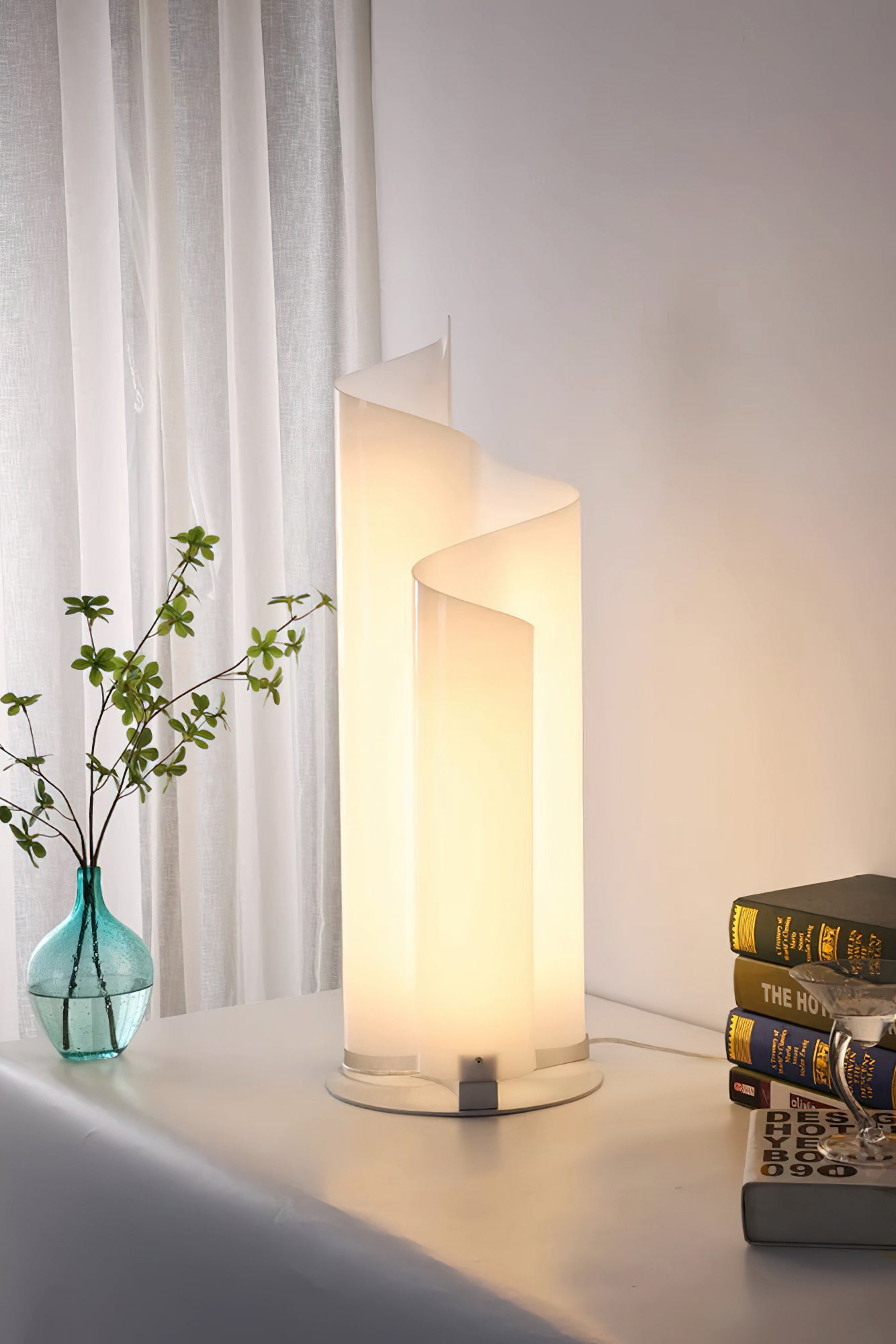 Flow Arc Mera Table Lamp - Modern LED Desk Light with Adjustable Brightness for Bedroom, Office & Reading | Dimmable Nightstand Lamp for Home Decor & Workspace Lighting