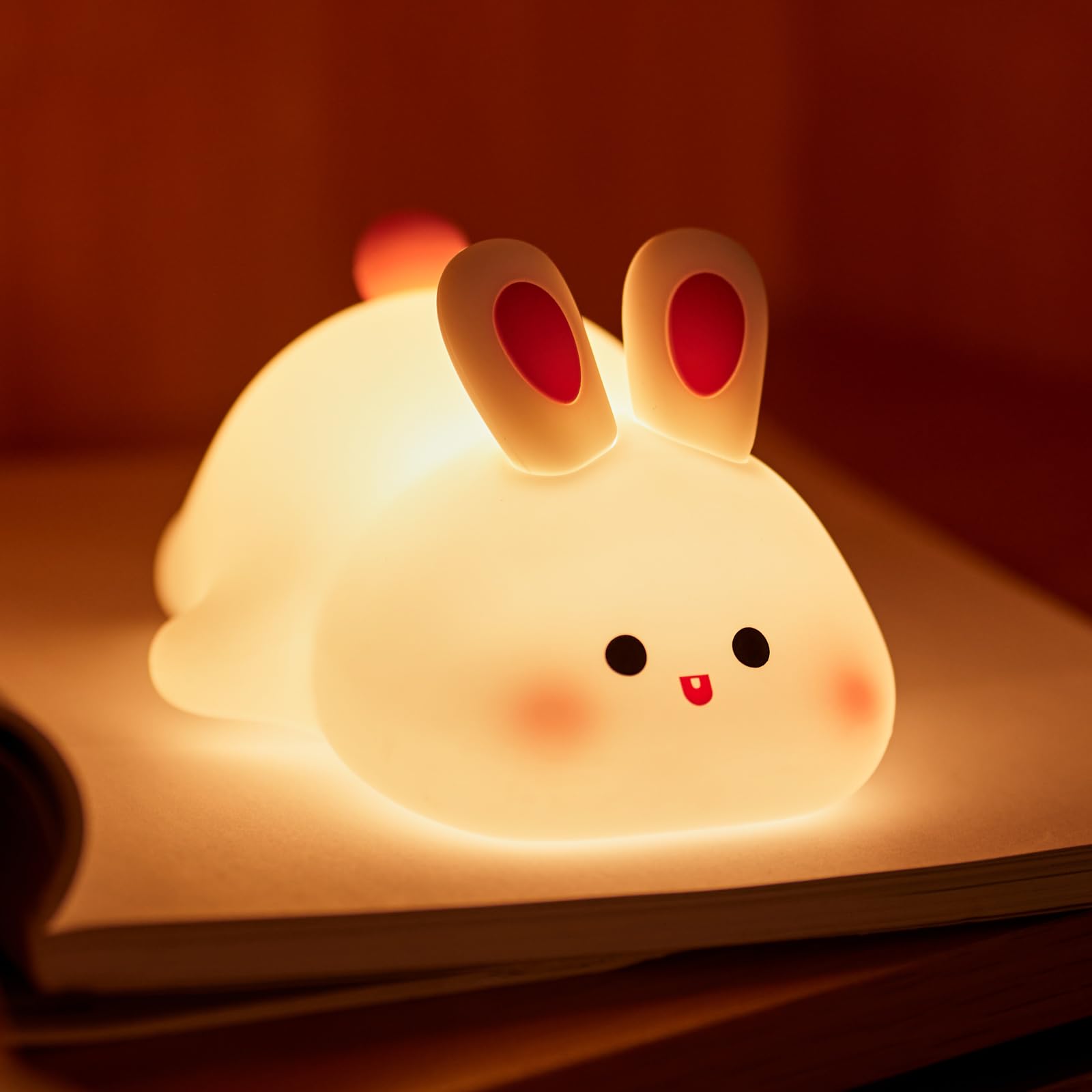 Cute Rechargeable Silicone Bunny Night Light for Kids - Dimmable Nursery Lamp, Baby Nightlight for Bedside & Breastfeeding - Perfect for Bedrooms, Nurseries & Kids' Rooms