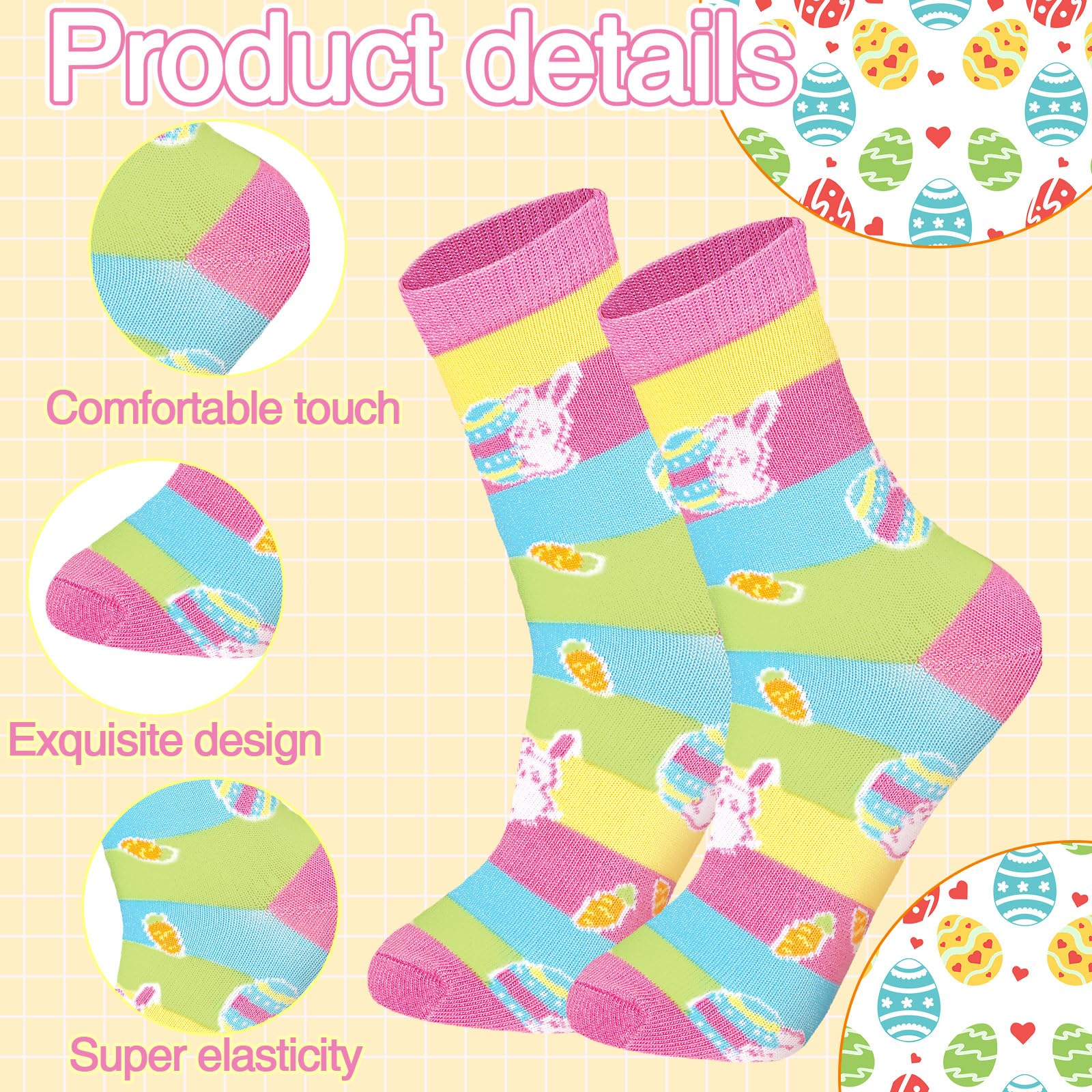 12 Pairs Easter Bunny Socks for Women - Cute Rabbit, Carrot & Egg Pattern Crew Socks - Novelty Holiday Gift for Easter Party, Spring Celebration & Fun Family Gatherings