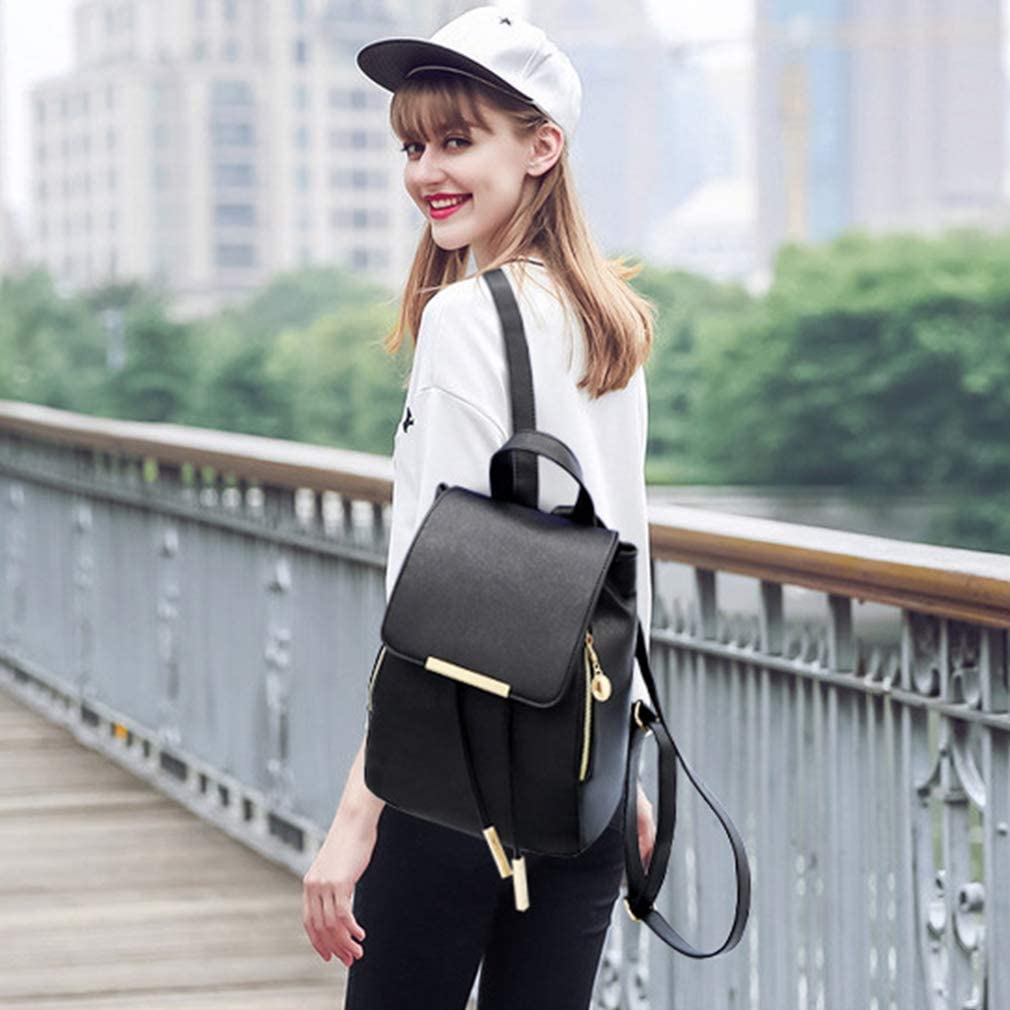 Stylish Women's Small PU Leather Backpack - Anti-Theft Waterproof Mini Rucksack for School, Travel & Daily Use | Fashionable Handbag & Casual Daypack for Work, College & Outdoor Adventures
