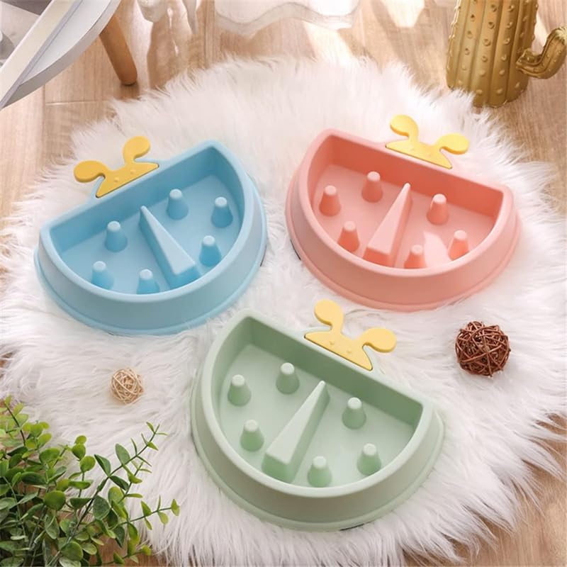 **KittuPet Butterfly Slow Feeder Dog Bowl - Anti-Choking Plastic Pet Dish for Dry & Wet Food (1.5 Cup Capacity) - Random Color - Perfect for Small & Medium Dogs During Mealtime**
