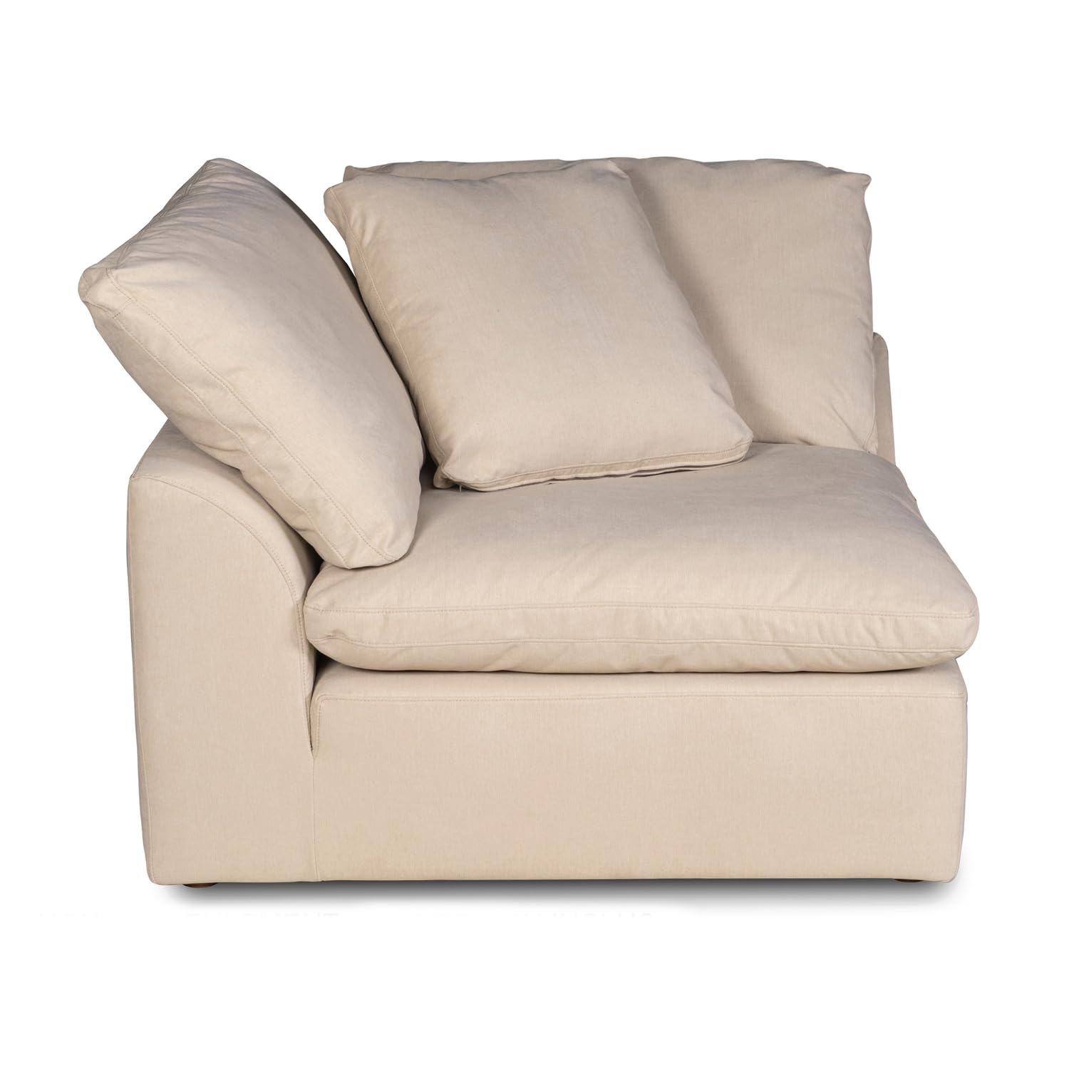 6-Piece Tan Fabric Slipcover Sectional Sofa Set - Soft Puff Couch Covers for Living Room, Family Room & Home Theater Comfort