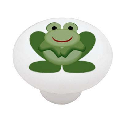 Adorable Frog Shaped Ceramic Drawer Knob - Handcrafted Home Decor for Cabinets, Dressers & Furniture (Set of 4) - Perfect for Kids Room, Bathroom & Kitchen Organization