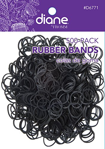 Diane Black Rubber Bands 500-Pack for Office & Hair
