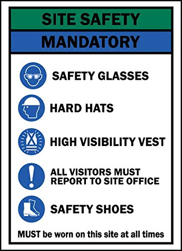 Vinyl Safety & Warning Stickers Bundle - 5-3 Pack Warehouse Signs, Mandatory PPE Stickers (10