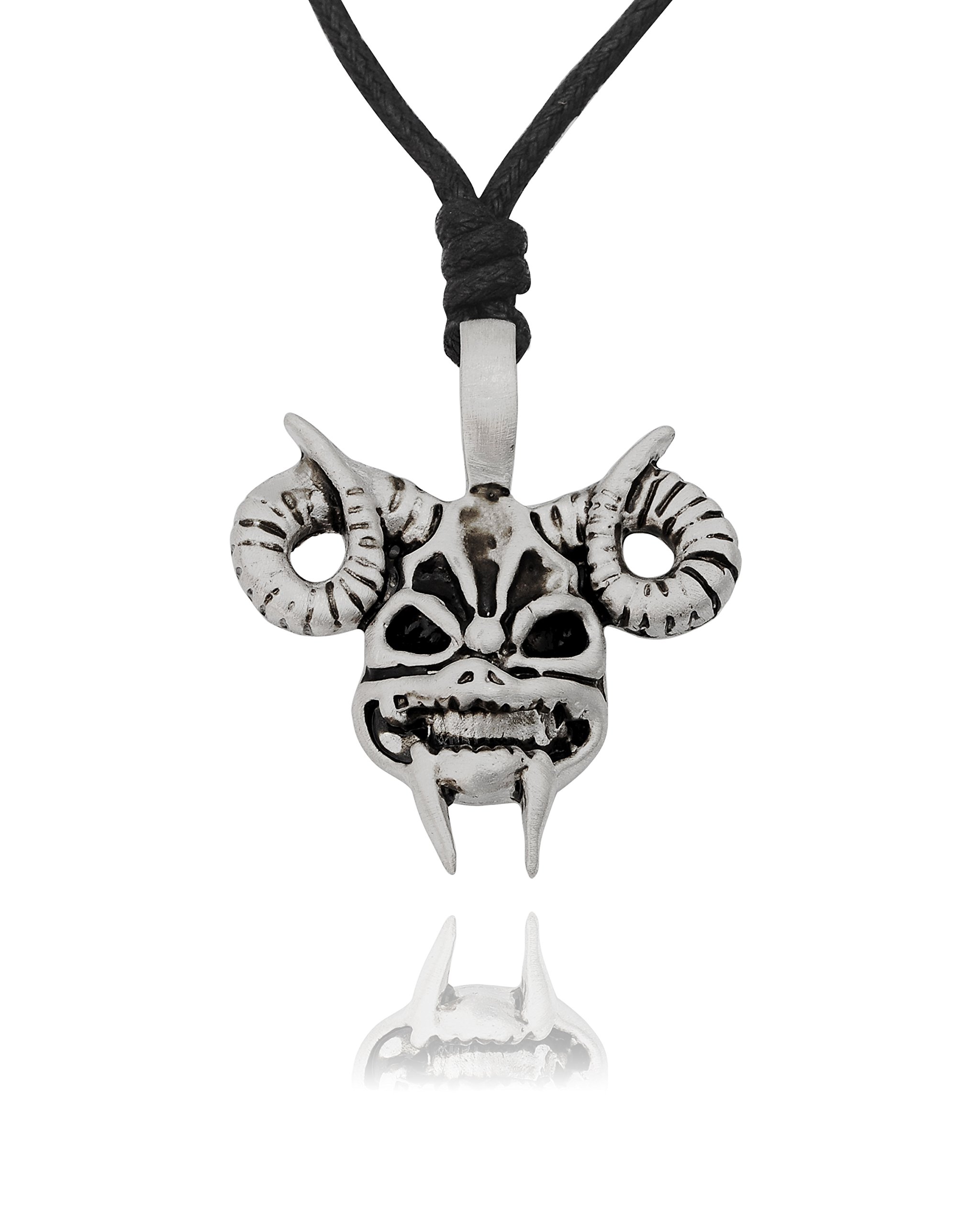 Pagan Demon Pan Silver Pewter Charm Necklace Pendant - Gothic Jewelry for Wiccan Rituals & Alternative Fashion Accessory