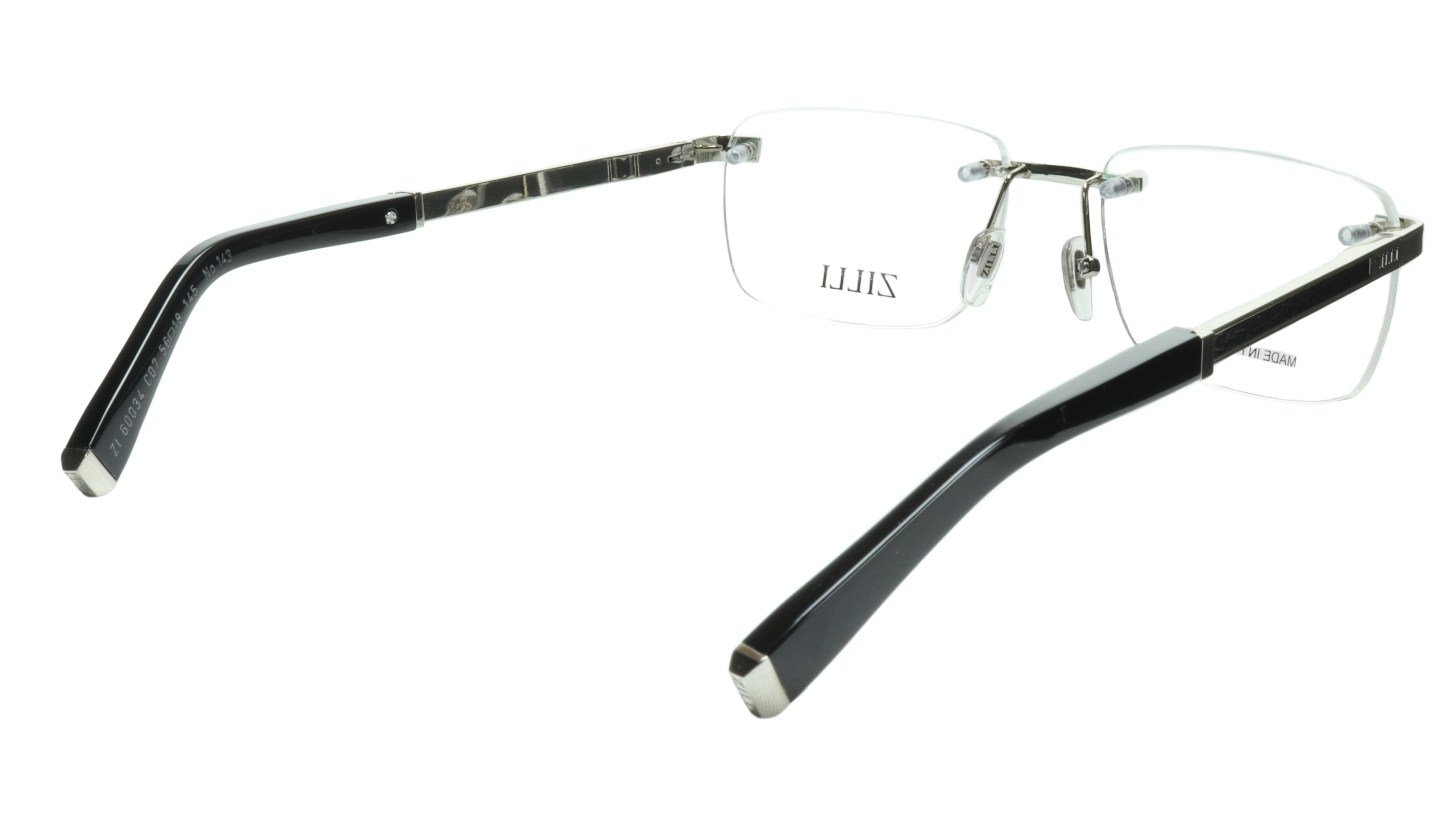 ZILLI Titanium Acetate Eyeglasses Frame - Silver French Made ZI 60034 C07 | Lightweight & Durable Glasses for Work, Reading & Fashion