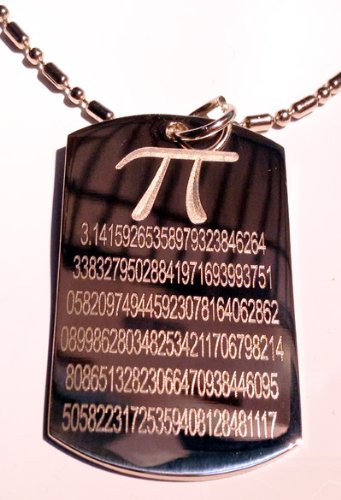 Math Pi 3.14159 Symbol Metal Dog Tag Necklace - Military Style Keychain & Luggage Tag for Math Lovers, Students & Engineers | Perfect Gift for Pi Day, Graduation & STEM Enthusiasts