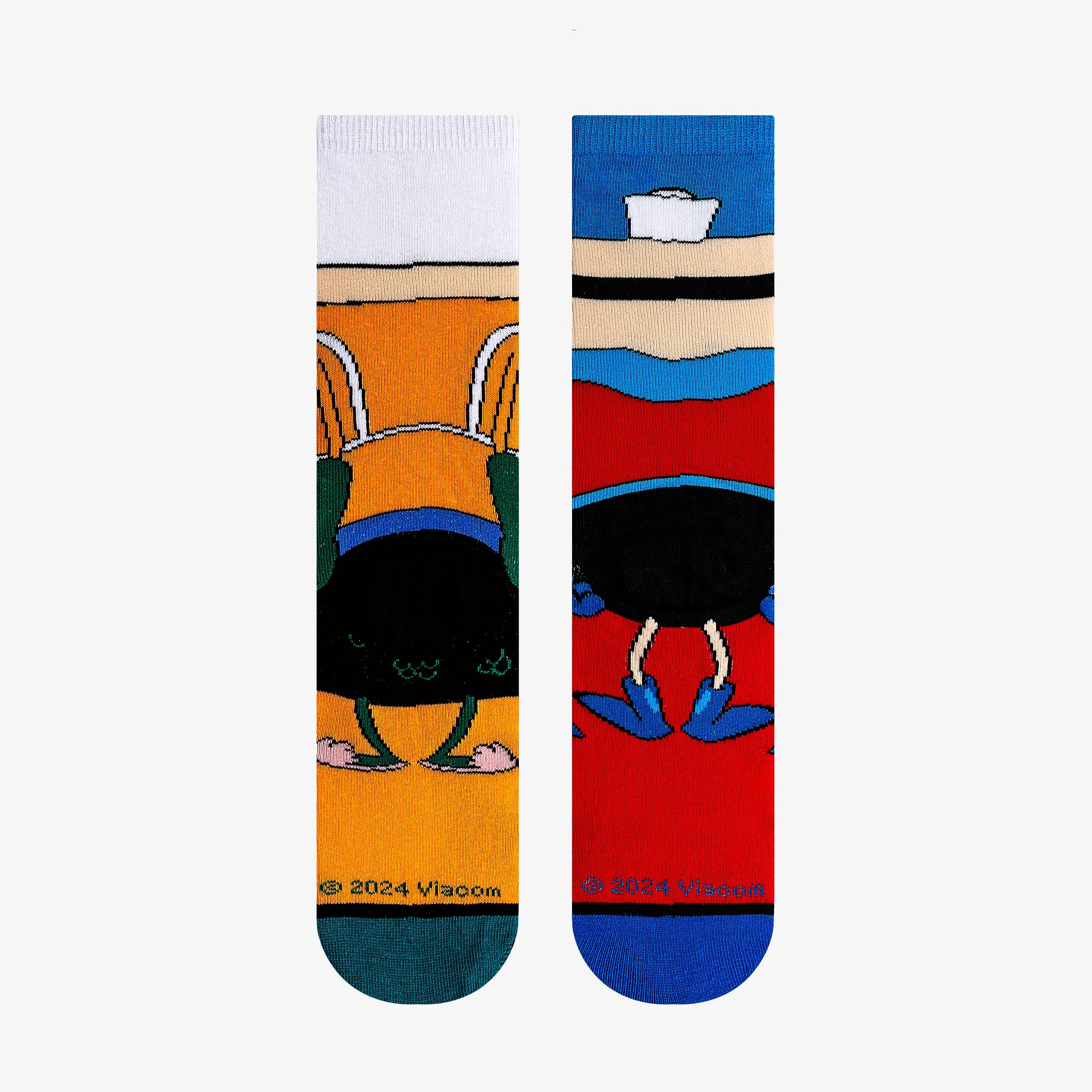 Odd Sox Nickelodeon Kids Socks - SpongeBob & Teenage Mutant Ninja Turtles Crew Socks for Boys & Girls (Size 7-10) - Fun Cartoon Character Socks for School, Play & Everyday Wear