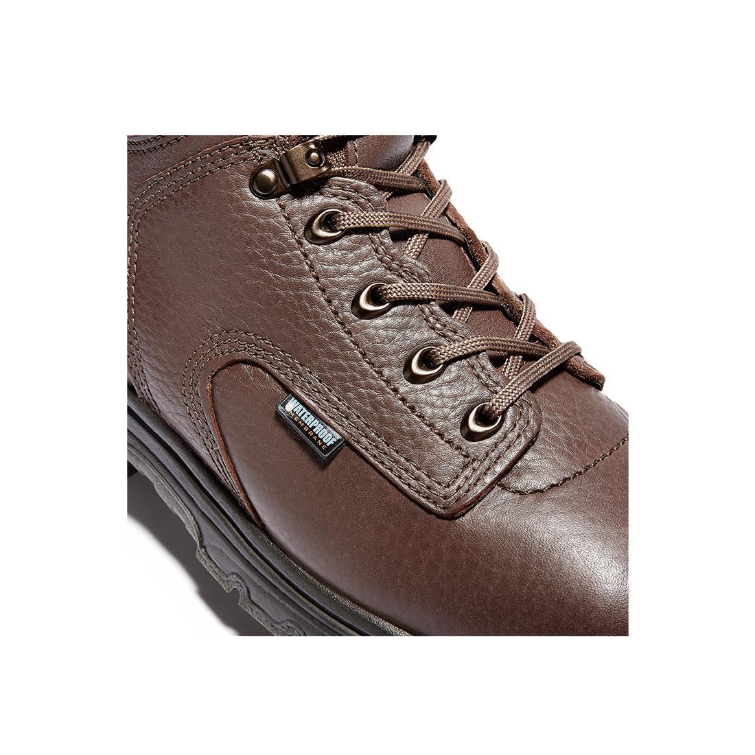 Titan® 6 Inch Waterproof Steel Toe Work Boots for Men - Slip Resistant & Comfortable Brown Safety Shoes for Construction, Warehouse & Outdoor Work