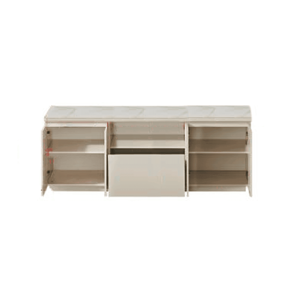 Premium Lazarus Glossy Sintered Stone TV Stand - 63 Inch Modern Entertainment Center for Living Room, Bedroom & Home Theater - Scratch & Heat Resistant Media Console