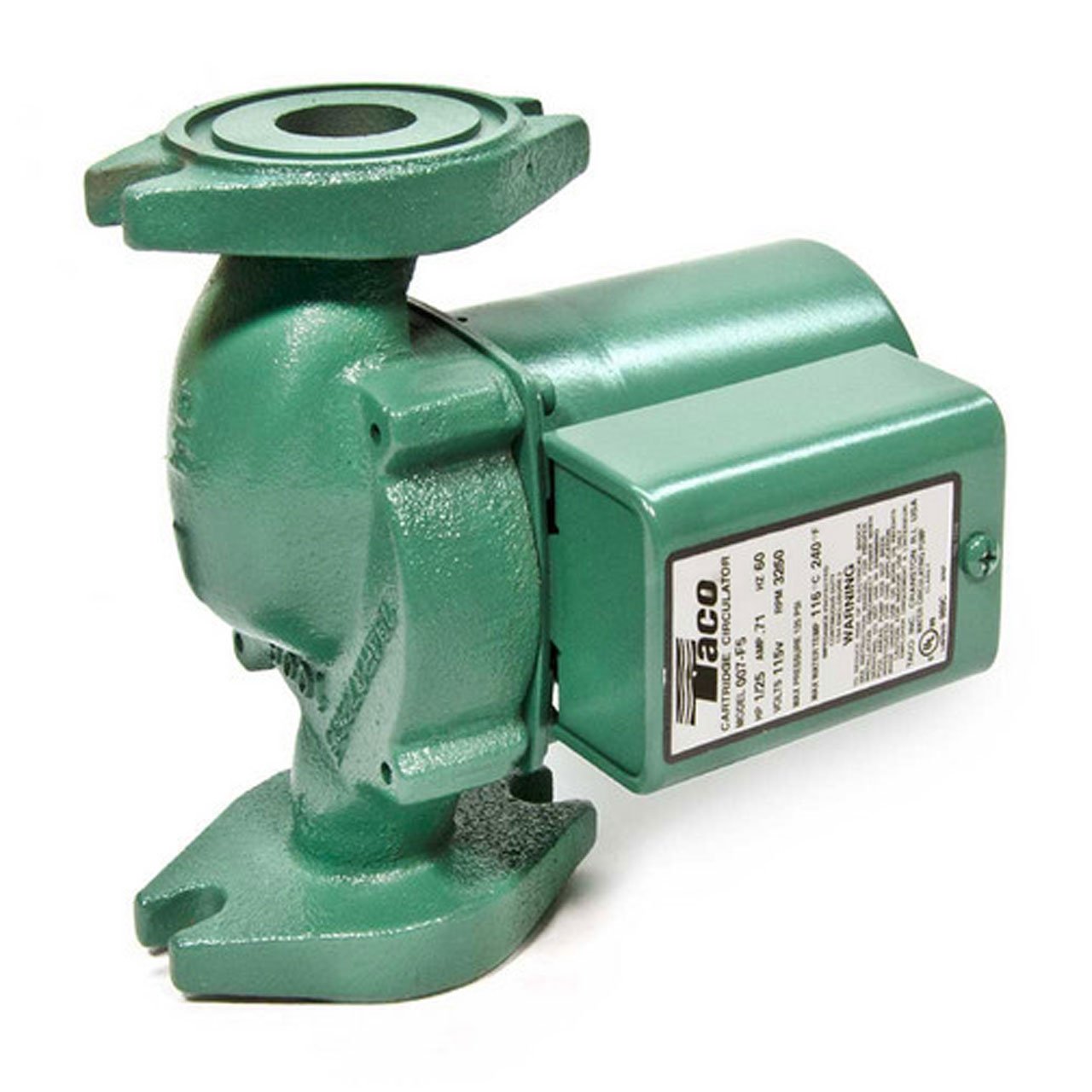 Taco 007-F5-7IFC Cast Iron Circulator Pump with Built-in Flow Check Valve - Perfect for Hydronic Heating Systems and Hot Water Recirculation