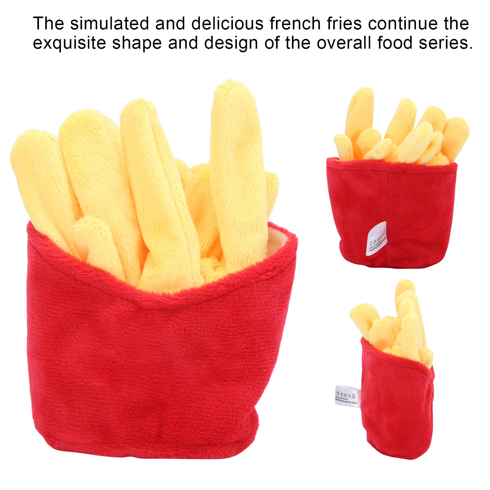 GLOGLOW Squeaky Dog Toys - French Fries Plush Chew Toy for Puppies, Interactive Play & Teeth Cleaning | Perfect for Playtime, Training & Bonding with Your Dog