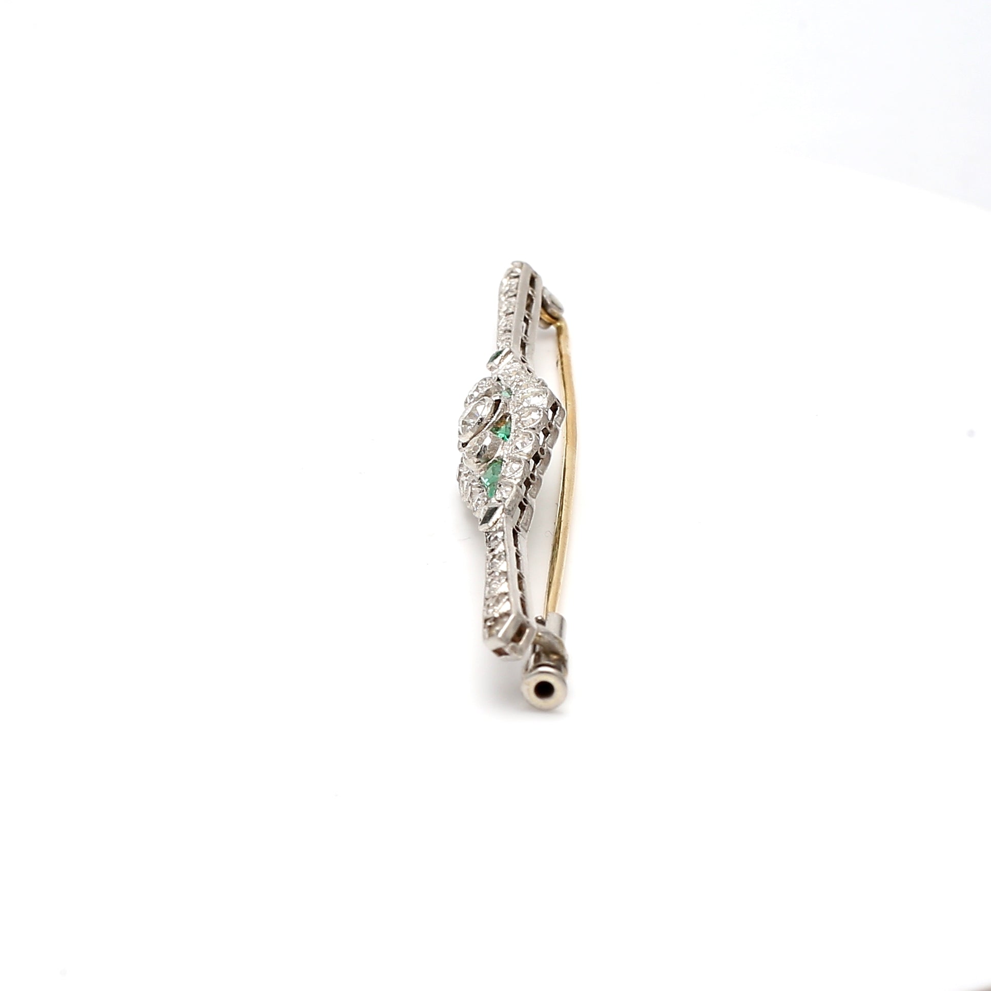 0.62 Carat Old European Cut I SI1 Diamond Two Tone Gold Pin - Vintage Style Jewelry for Weddings, Anniversaries & Special Occasions