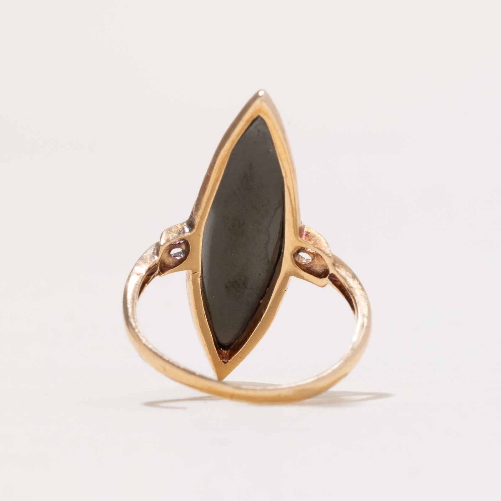 7.75ct Hematite Navette Ring Size 6 - Elegant Gemstone Jewelry for Women, Perfect for Evening Parties & Special Occasions