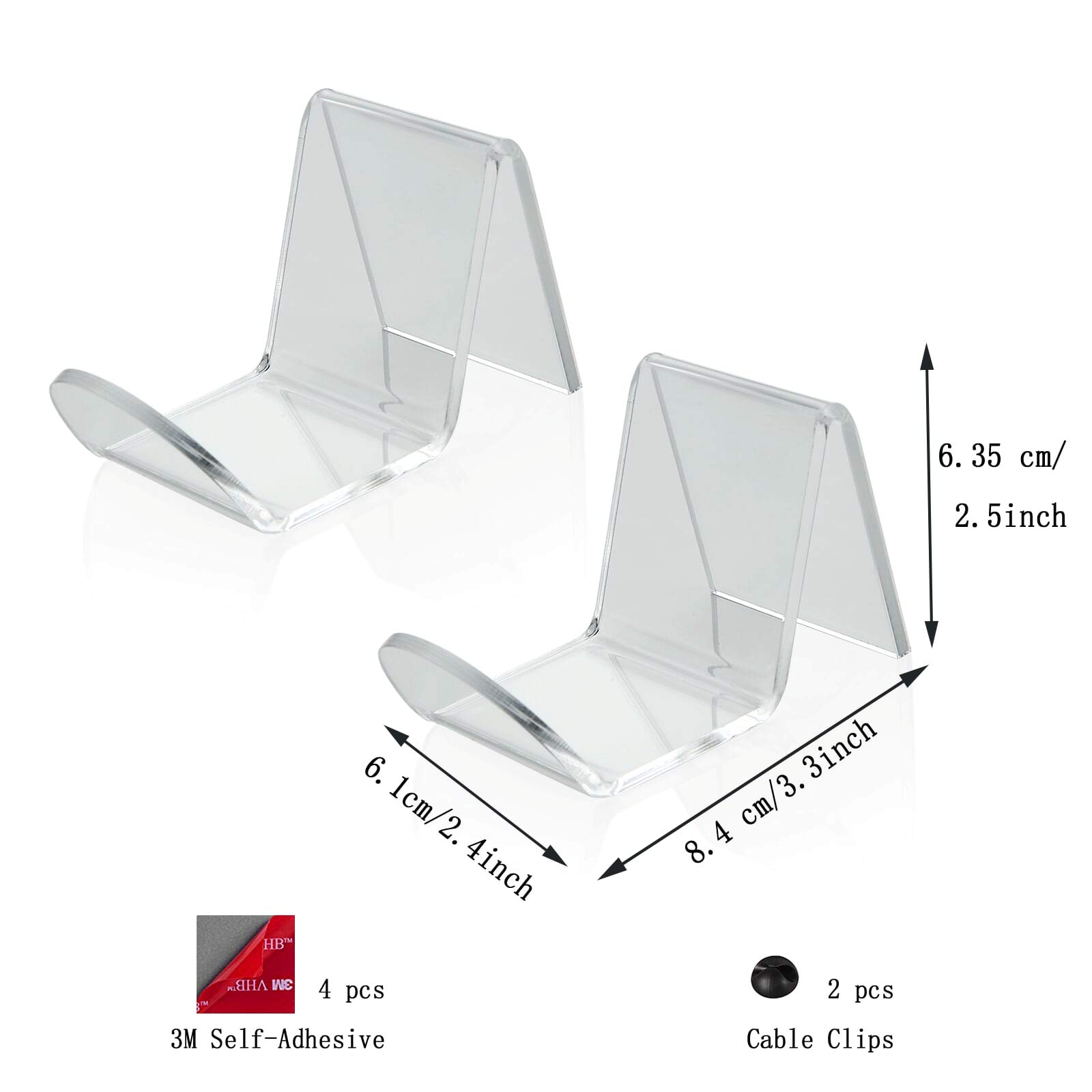 Universal Game Controller Wall Mount Stand (2 Pack) - Compatible with PS5, Xbox Series X/S, PS4, Xbox One & PC Controllers - Cable Management Clips - Space-Saving Gaming Accessories for Home & Office Setup