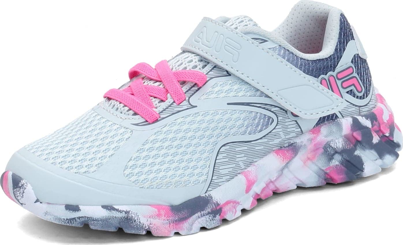 Fila Primeforce 4 Strap Sneakers for Girls - Lightweight Kids' Athletic Shoes for Running, Play & School | Toddler to Little Kid Sizes
