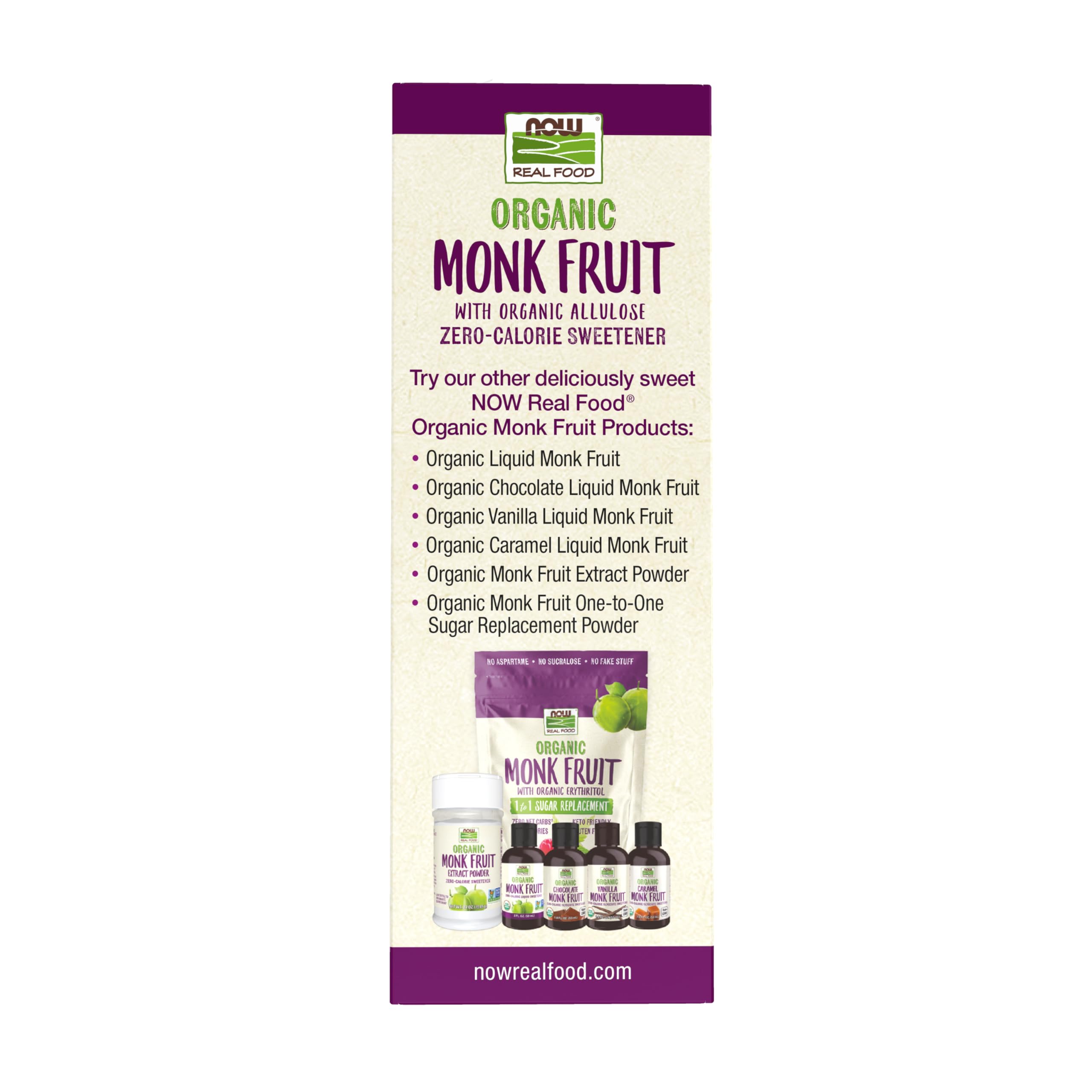 NOW Foods Organic Monk Fruit Sweetener - Zero Calorie, Gluten-Free, Non-GMO, 70 Packets | Perfect for Keto, Diabetic & Low-Carb Diets, Coffee & Baking