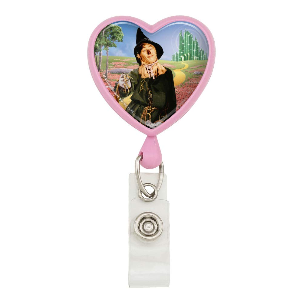 Wizard of Oz Scarecrow Heart Lanyard - Retractable Badge Reel & ID Card Holder for Work, Conventions & Cosplay
