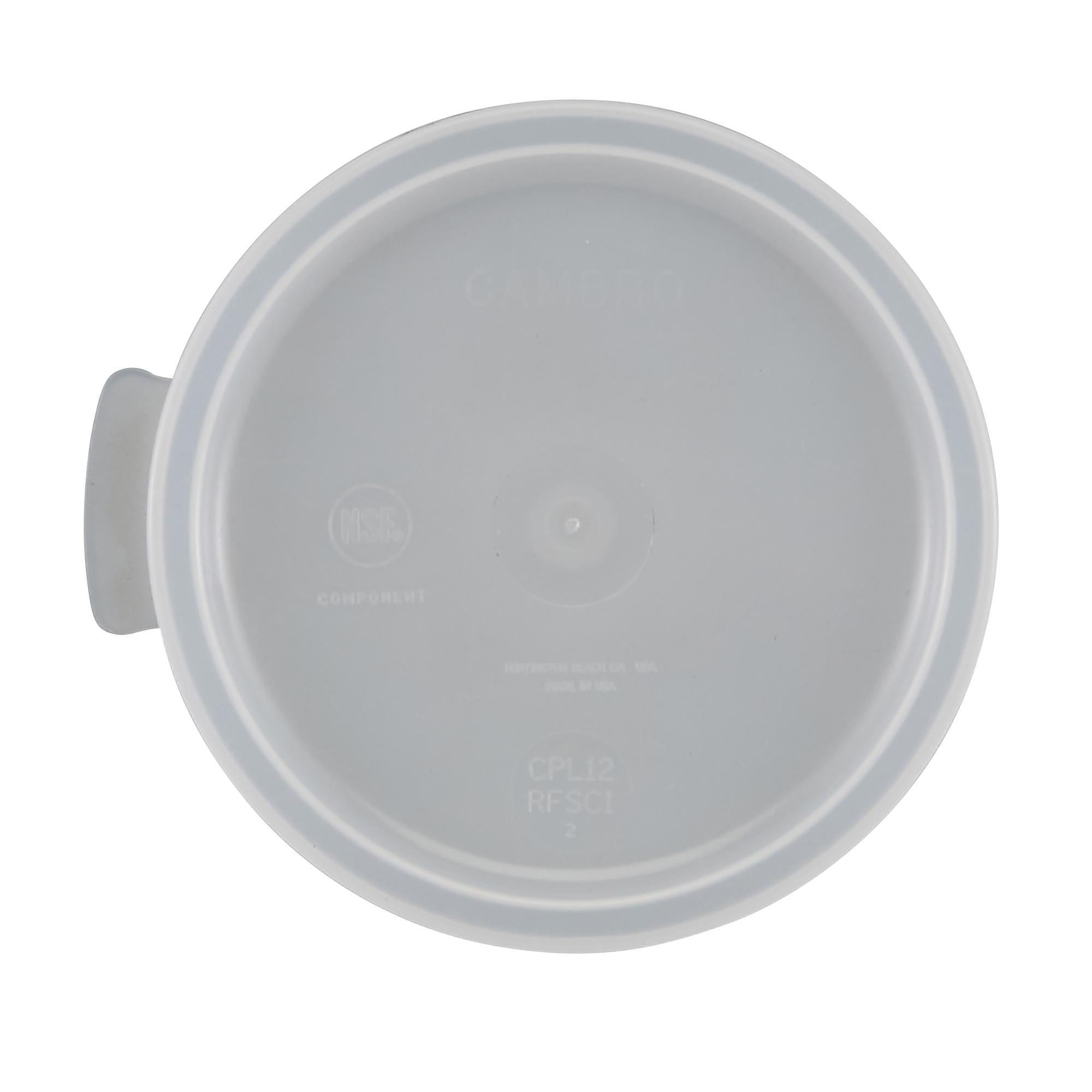 Cambro RFSC1 White Round Storage Container Cover - Fits 1 Quart (1 Qt) RFS1148 Containers | Perfect for Food Storage, Meal Prep & Commercial Kitchen Use