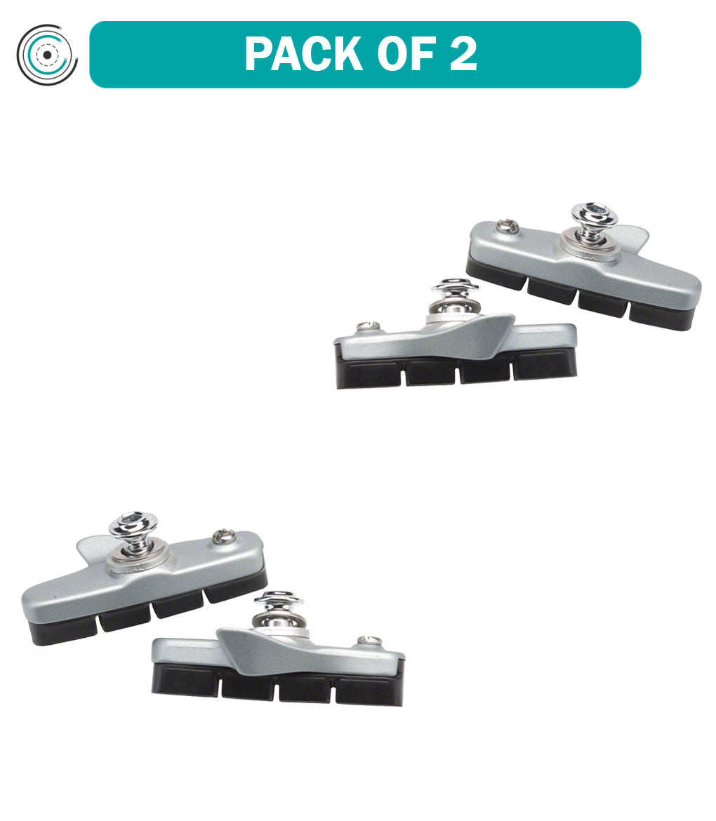 Shimano 105 BR-5800-S Road Bike Rim Brake Pads - 2 Pack Silver Aluminum - Compatible with Road Bikes & Hybrid Bikes - Perfect for Commuting, Training & Long Distance Cycling