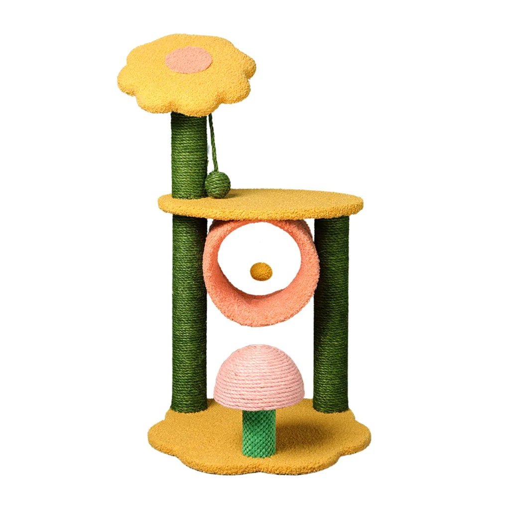90cm Sunflower Plush Cat Scratching Post - Durable & Soft Kitten Scratching Board for Indoor Cats - Perfect for Living Room, Bedroom & Home Decor