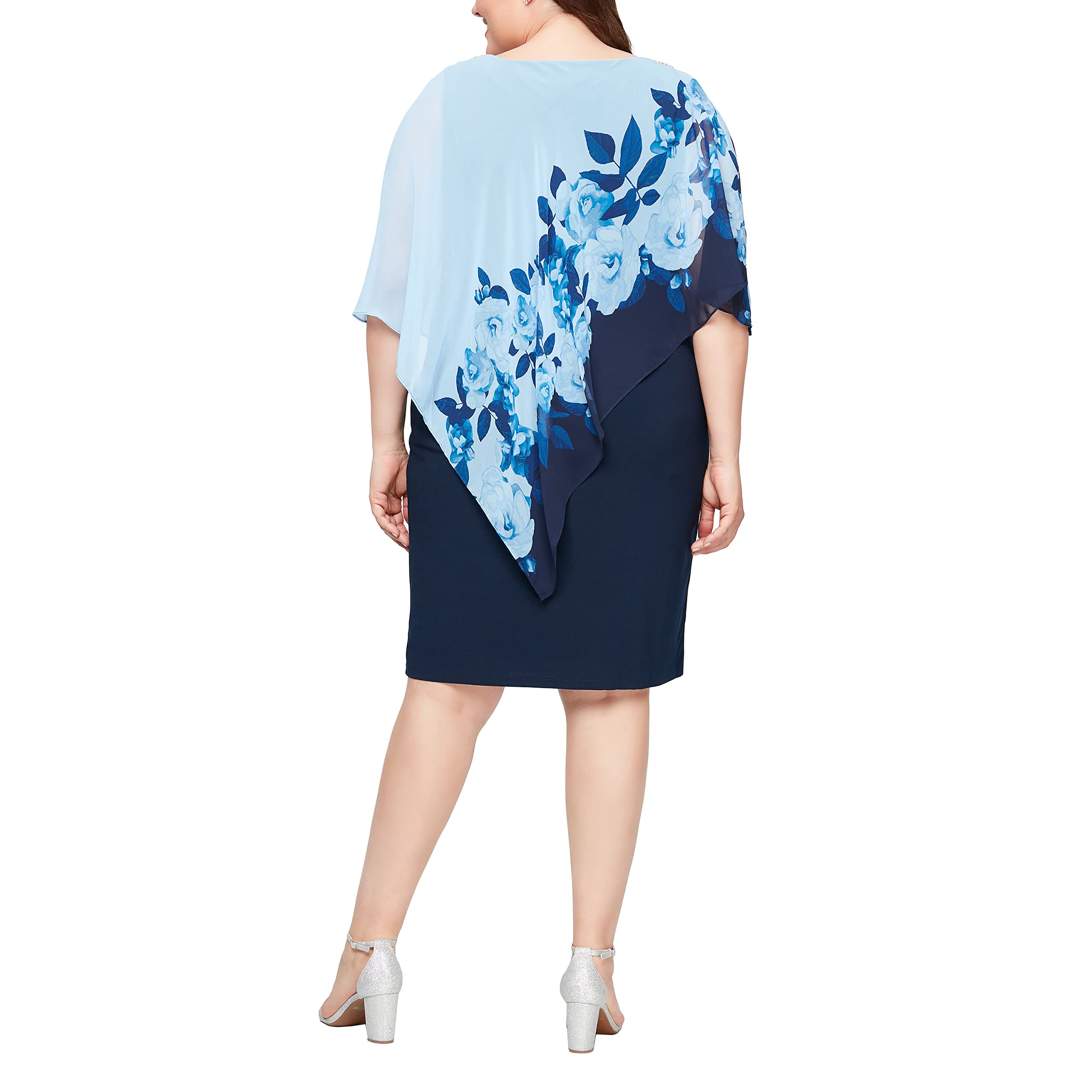 Plus Size Women's Popover Cape Dress - Stylish & Comfortable Short Sleeve Casual Dress for Summer, Beach, and Office Wear | S.L. Fashions