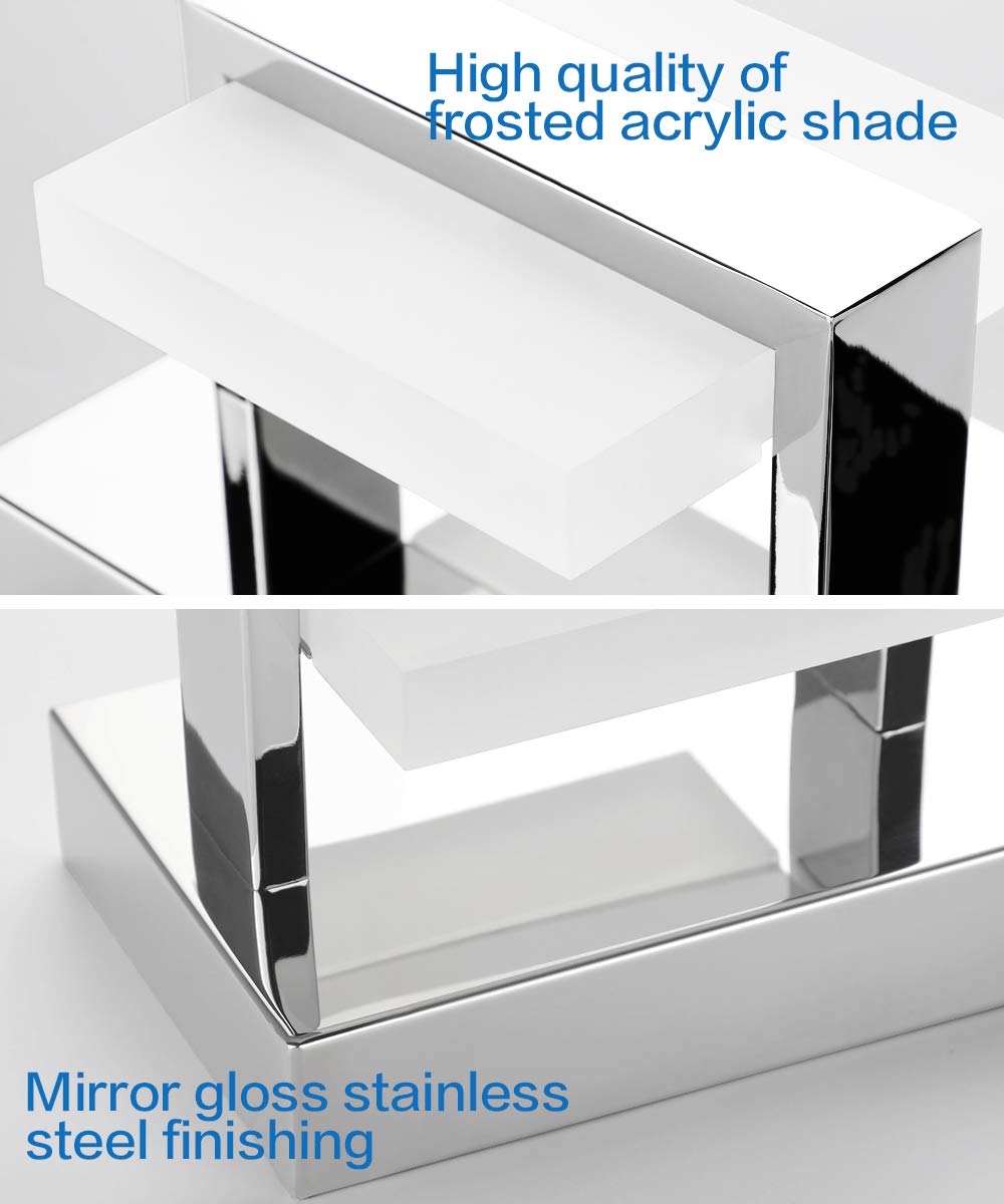 SOLFART 12.6 Inch Modern Chrome LED Vanity Light Fixture - Dimmable Bathroom Wall Light for Mirror, White Light - Perfect for Bathroom, Powder Room, and Dressing Room Lighting