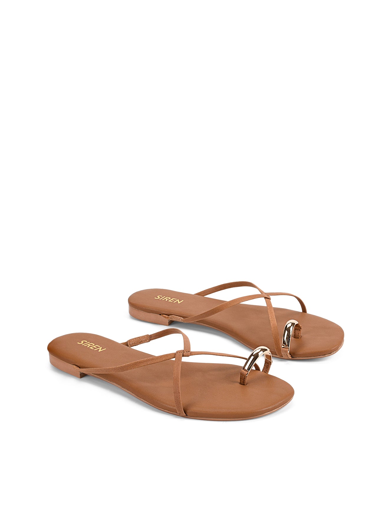Mikki Women's Flat Strappy Sandals - Comfortable Tan Leather Sandals for Summer | Beach, Vacation & Casual Outfits