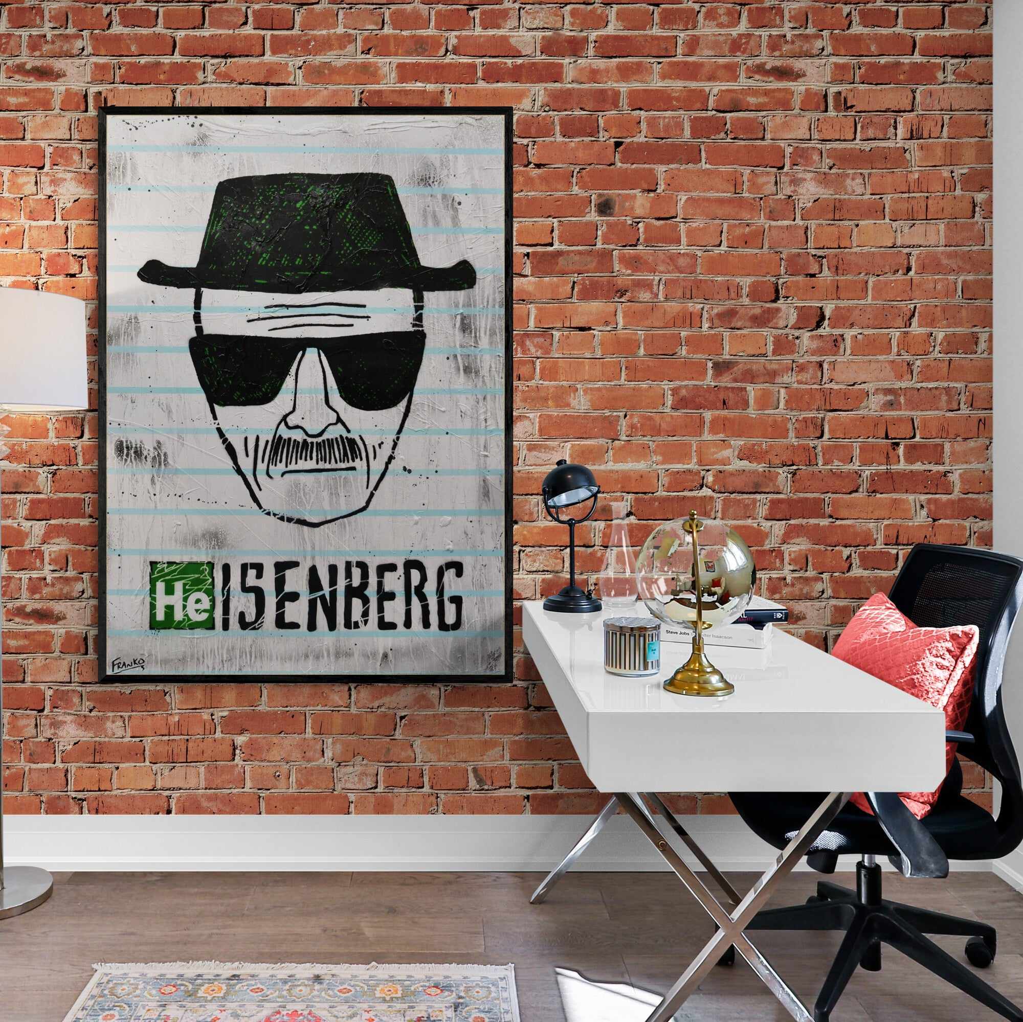 Heisenberg Textured Urban Pop Art Painting - 140cm x 100cm Modern Canvas Wall Decor for Living Room, Bedroom & Office | Inspired by Breaking Bad TV Show