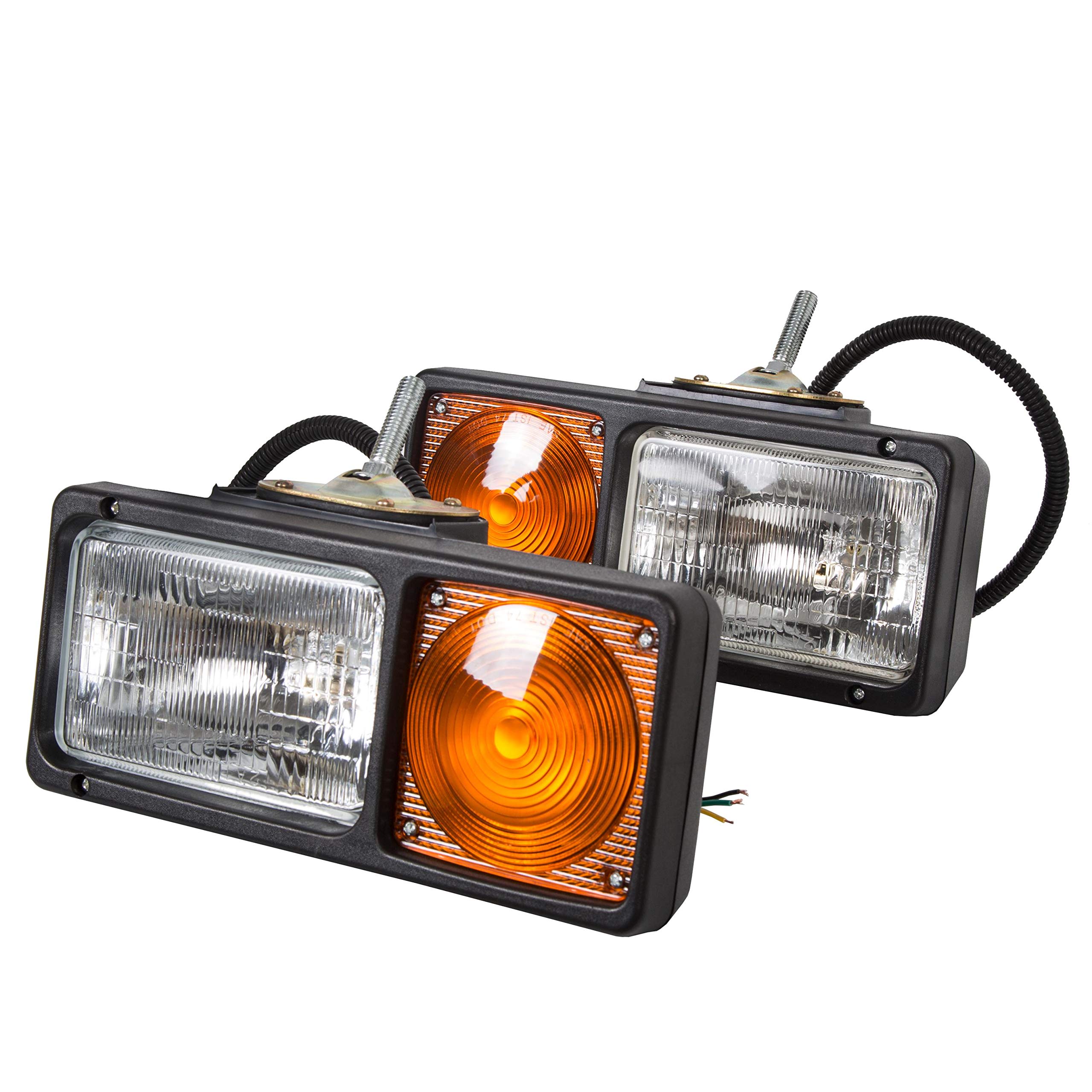 HECASA Universal Trunk Snowplow Lights - Clear Plastic Lens with Black Housing Replacement for 64261-4 | Compatible with Snow Plows, Winter Vehicles & Off-Road Trucks