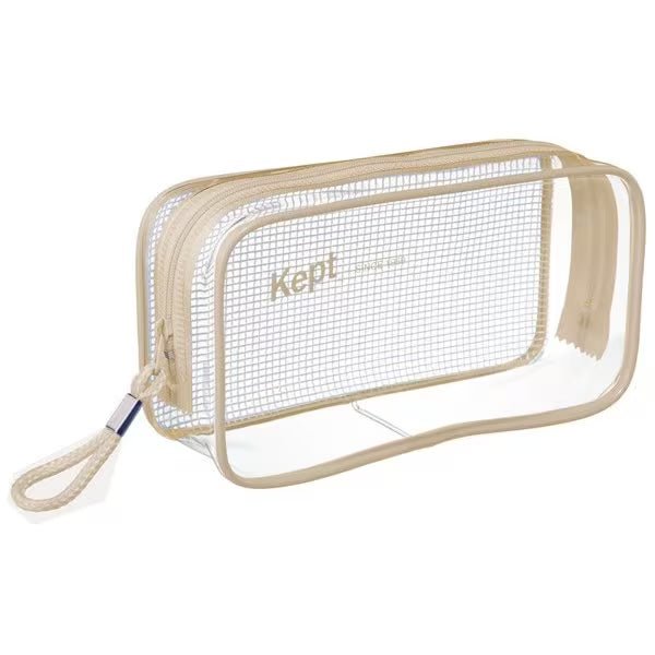 Raymay Fujii Clear Pen Pouch - Transparent Stationery Organizer for Pencils, Pens & School Supplies - Perfect for Students, Office & Travel Use