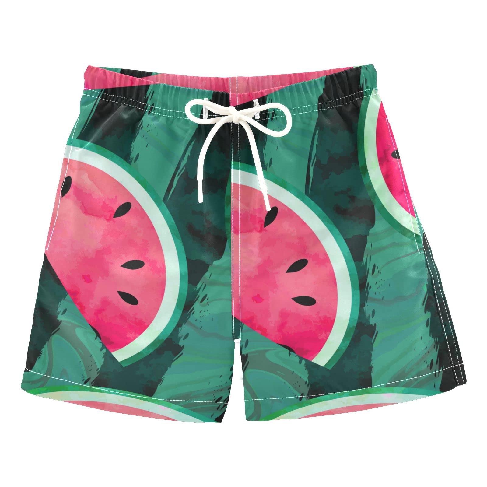 Boys' Quick Dry Swim Trunks - Watermelon Print Beach Shorts for Toddlers | XS Size | Perfect for Pool, Beach & Summer Water Play