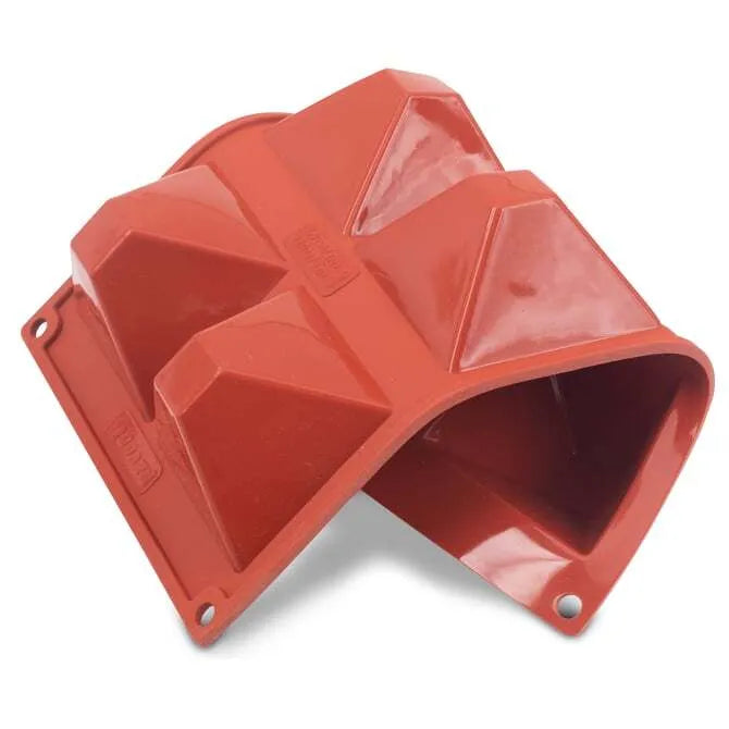 Non-Stick Orange Silicone Ice Cube Tray with 6 Pyramid Shapes - Perfect for Cocktails, Lemonade, and Creative Drinks