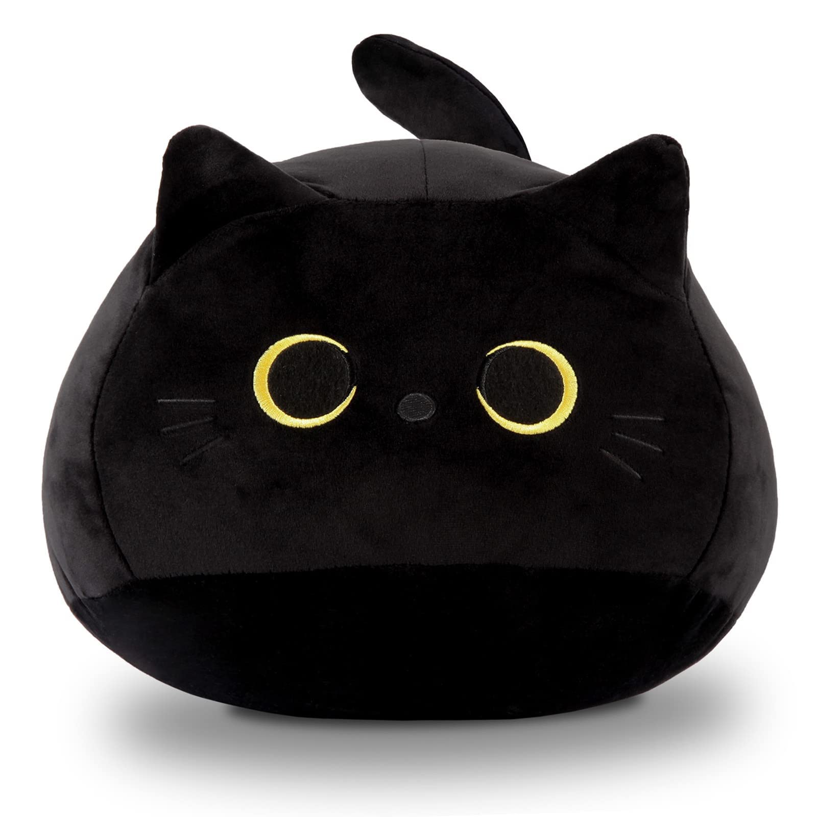 3D Black Cat Plush Toy - Soft Cute Cat Pillow & Kawaii Stuffed Animal for Kids, Birthday Gift for Girlfriend, Valentine's Day Present - Perfect for Cuddling, Home Decor, and Stress Relief