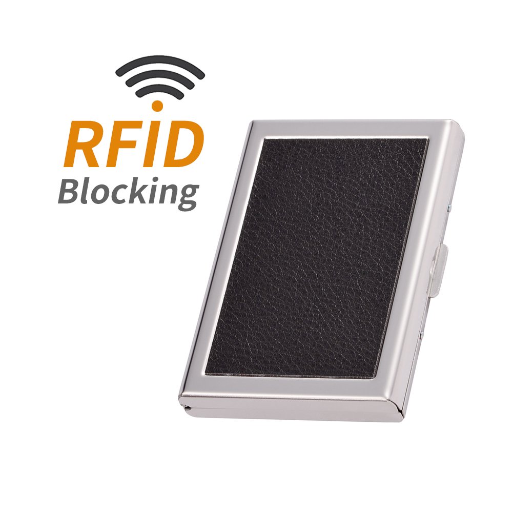 Premium RFID Blocking Metal Credit Card Holder - Slim Wallet for Men & Women - Business Card Case - Anti-Theft Protection (Black) | Perfect for Travel, Business & Everyday Use