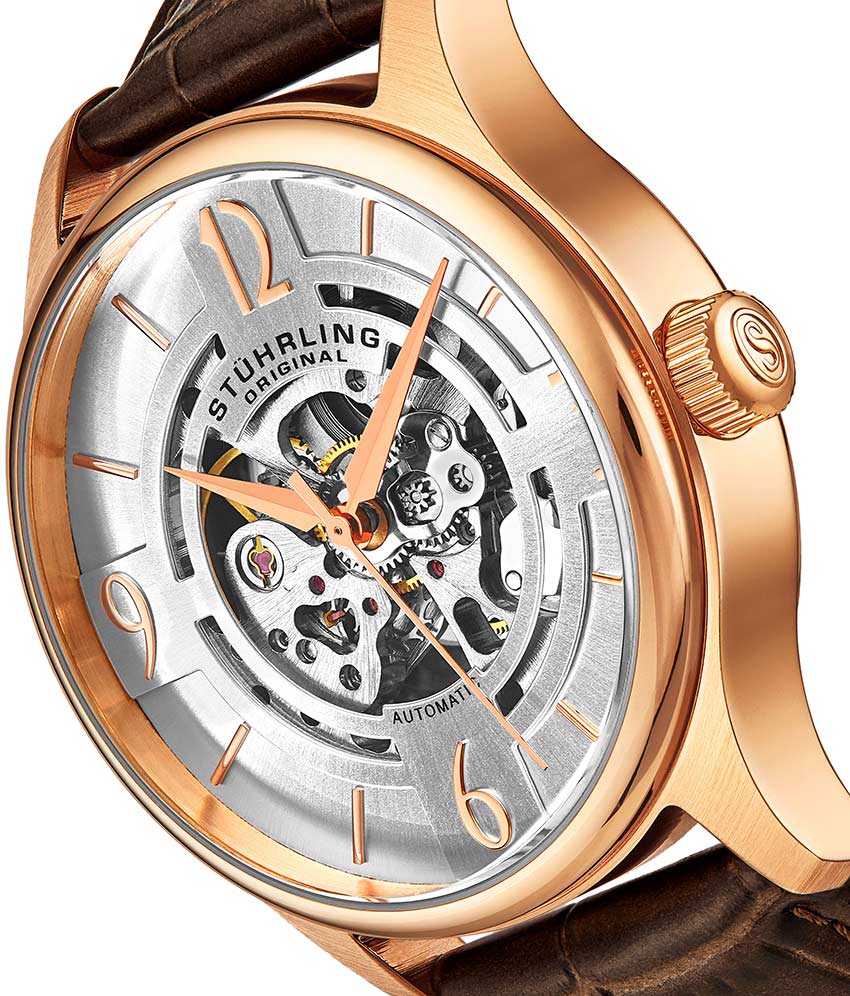 Atrium 557 Automatic 42mm Skeleton Watch for Men - Luxury Stainless Steel Mechanical Timepiece - Perfect for Business, Formal Events & Gift Giving