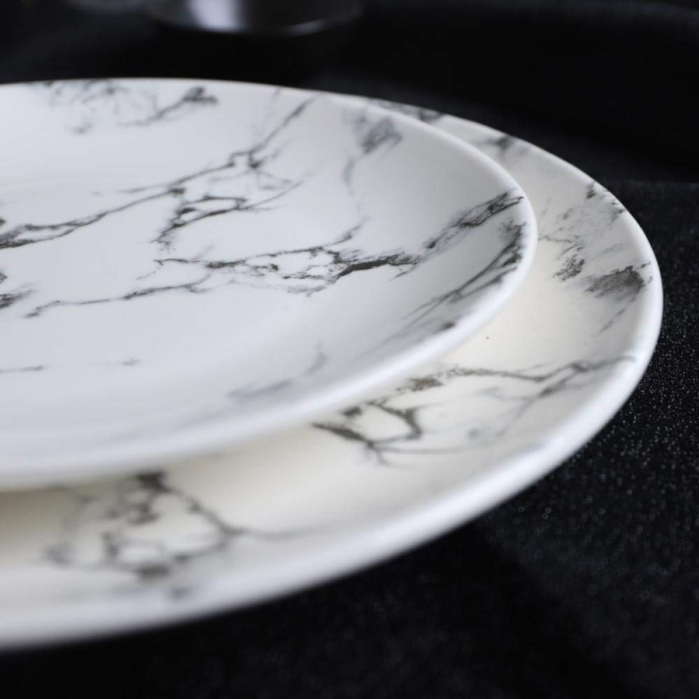 10 Inch Marbled Ceramic Plate - Elegant Dinnerware for Steak, Home Decor & Table Setting - Perfect for Restaurants, Weddings & Everyday Use