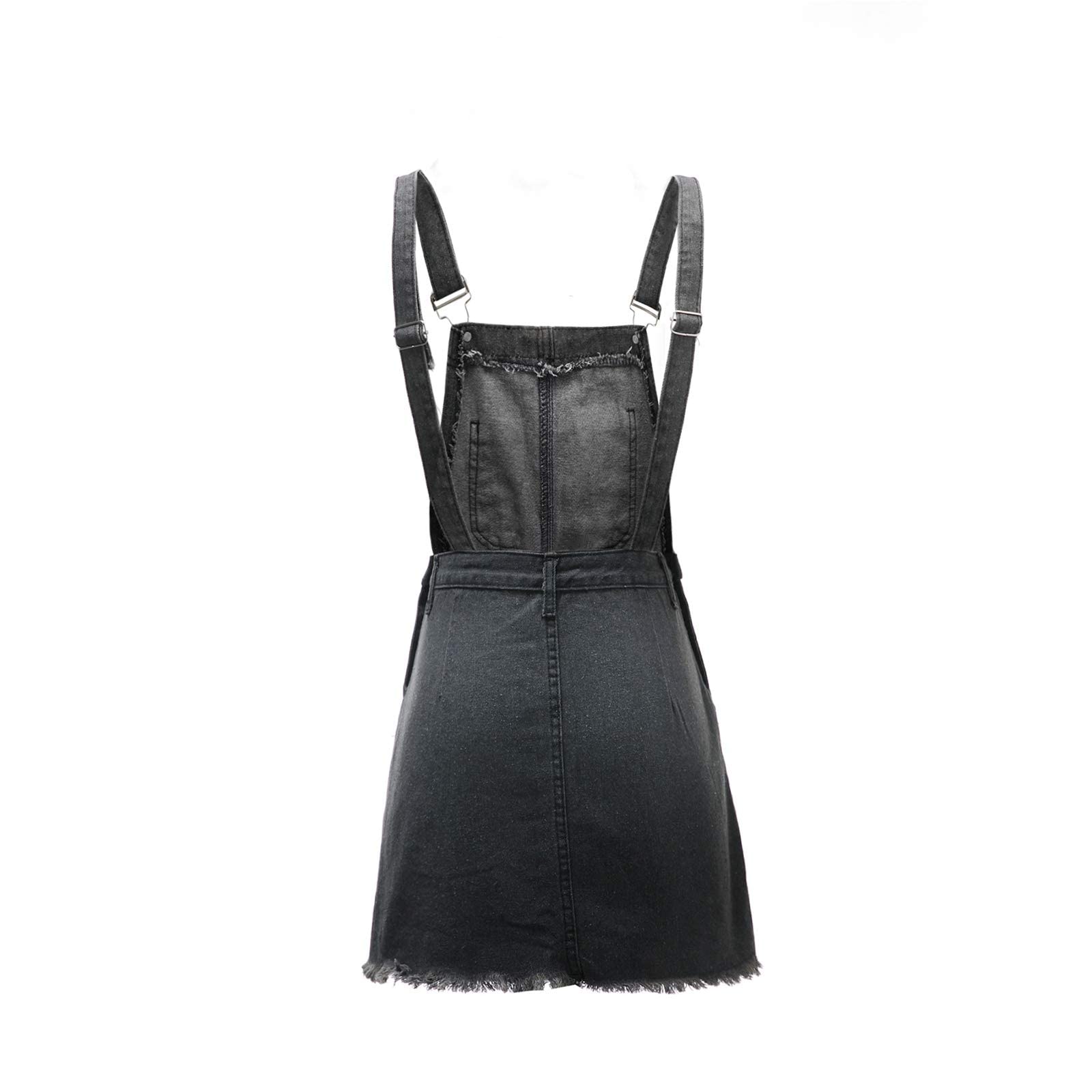 Women's Denim Overalls Dress with Adjustable Straps - American Flag Print Jumpsuit Outfit, Streetwear Fashion with Pockets & Button Closure | Perfect for Casual Wear, Music Festivals & Patriotic Events